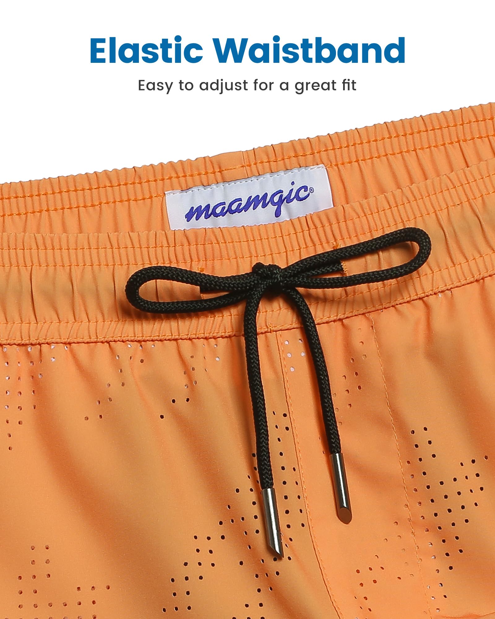 **Maamgic Men's Swim Trunks with Compression Liner – 5 Inch Inseam Quick Dry Board Shorts, Zipper Pockets – Perfect for Swimming, Beach, Pool & Water Sports**