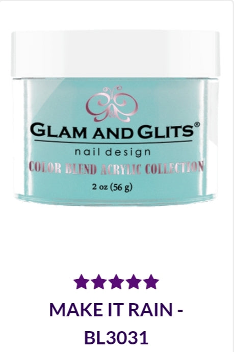 GLAM AND GLITS COLOR BLEND COLLECTION VOL.1 BL3031 - 2 oz Nail Polish - Make It Rain Shimmer - Professional Salon Quality Nail Art Polish for Parties, Weddings & Special Occasions