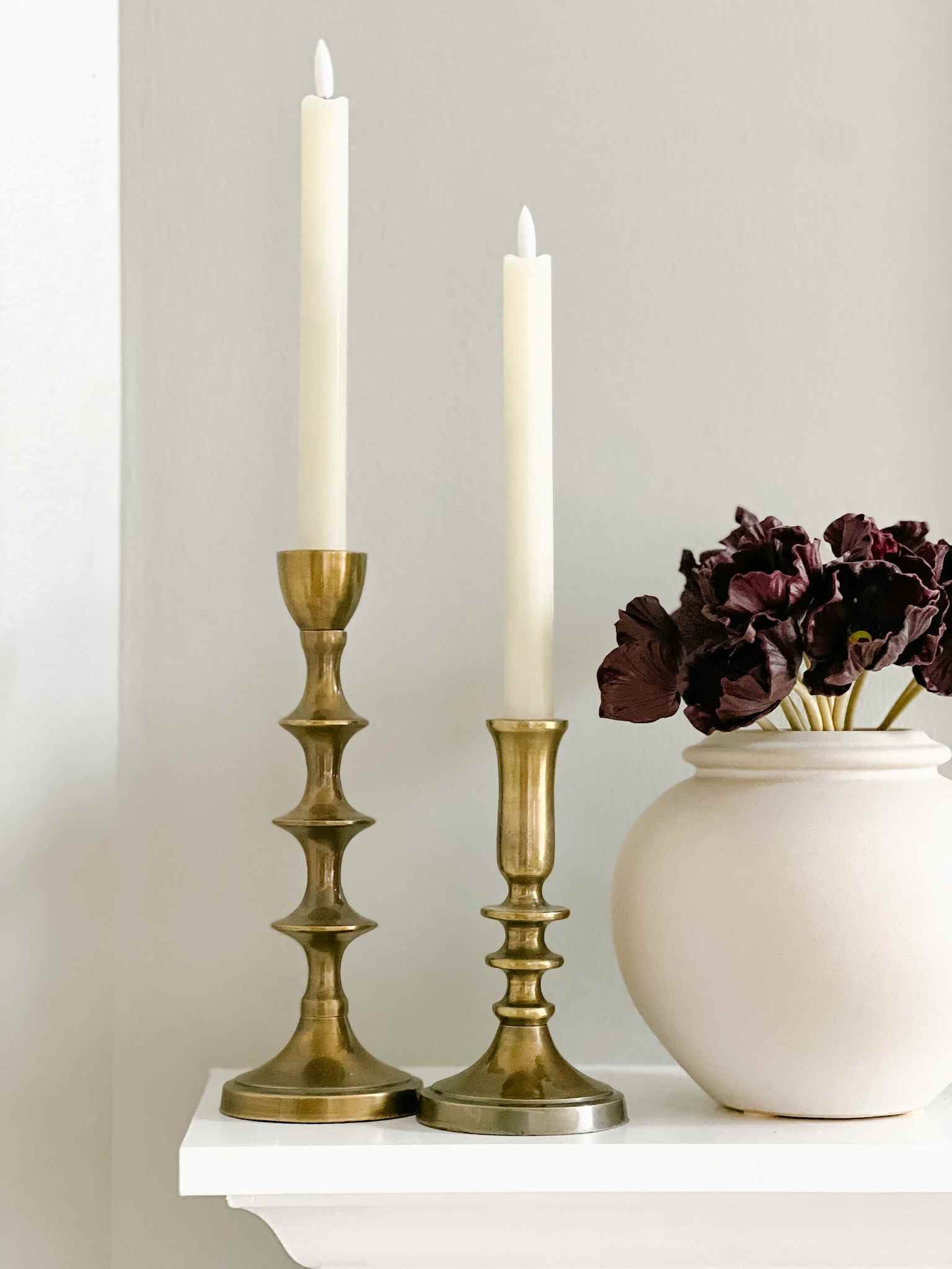 Elegant Home Altar Taper Candle Holders Set of 2 - Perfect for Religious Ceremonies, Meditation & Home Decor