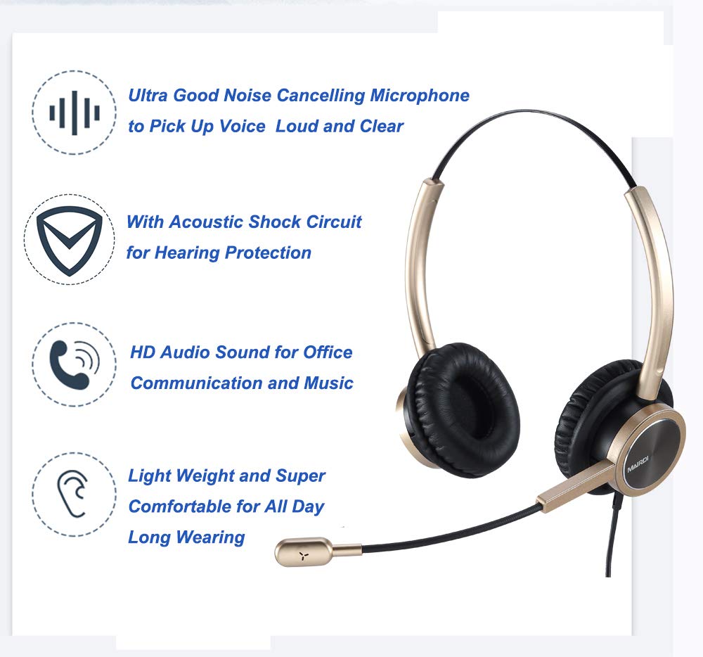 Noise Cancelling USB Headset with Microphone - Stereo PC Headphones for Home Office, Call Reminder & Busy Light - Ideal for Skype, Zoom, Voice Recognition & Online Meetings (Gaming, Customer Service, Remote Work)