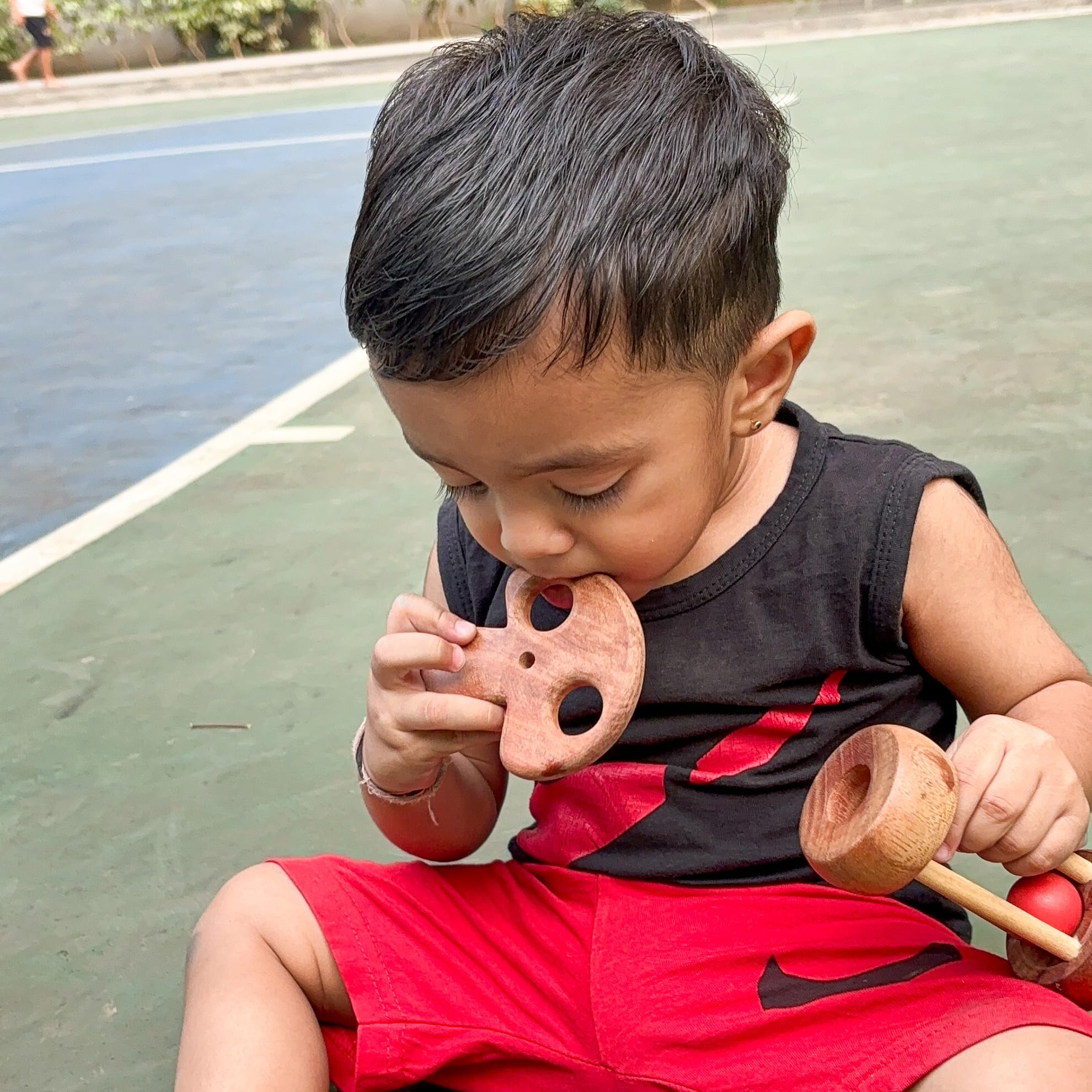 Organic Neem Wood Teething Rings for Babies 6-12 Months | BPA-Free Star & Pear Shaped Teether Toy | Natural Wooden Chew Toy for Infants & Toddlers | Safe Chemical-Free Baby Teether for Soothing Sore Gums - Perfect for Home, Travel & Daycare Use