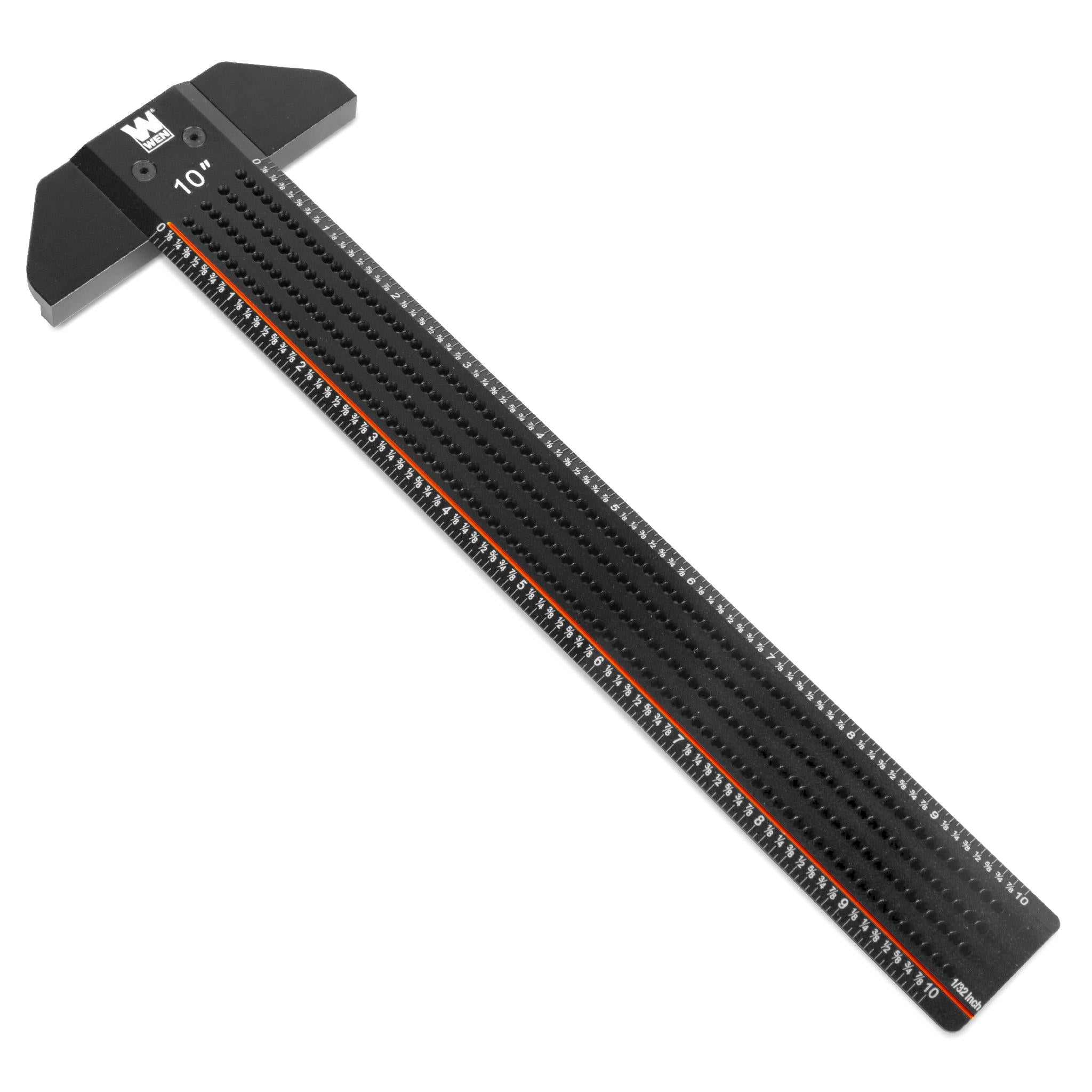 WEN ME810R 10 Inch T-Shaped Marking Ruler - Precision Measuring Tool for Woodworking, Metalworking & DIY Projects - Perfect for Carpenters, Engineers & Craft Enthusiasts