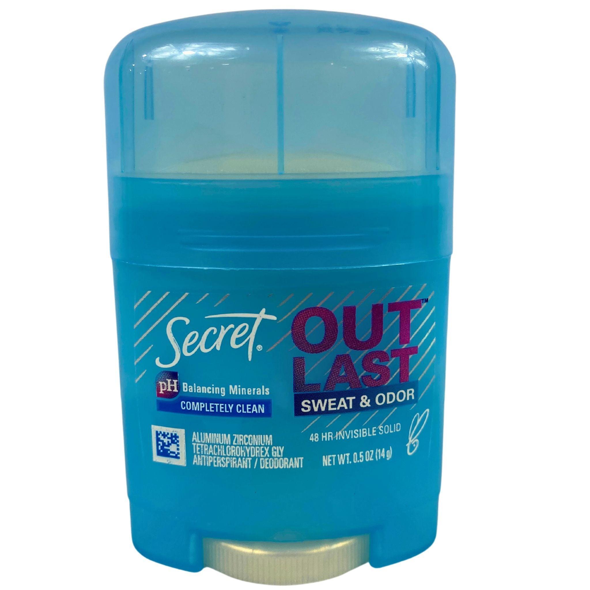 Secret OutLast Sweat & Odor Control Antiperspirant Deodorant - pH Balancing Minerals, 48HR Protection, Invisible Solid 0.5OZ (48 Pack) - Stay Fresh All Day for Workouts, Office & Outdoor Activities