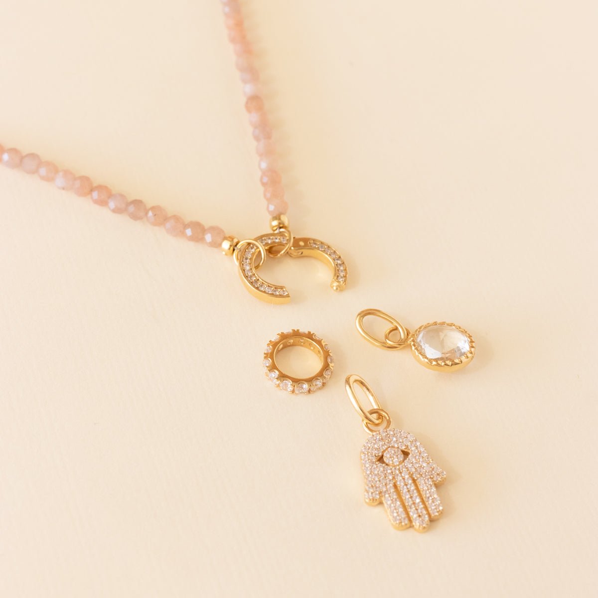 Hamsa Crystal Charm for Protection & Good Luck - Spiritual Jewelry Gift for Women - Perfect for Meditation, Home Decor & Positive Energy