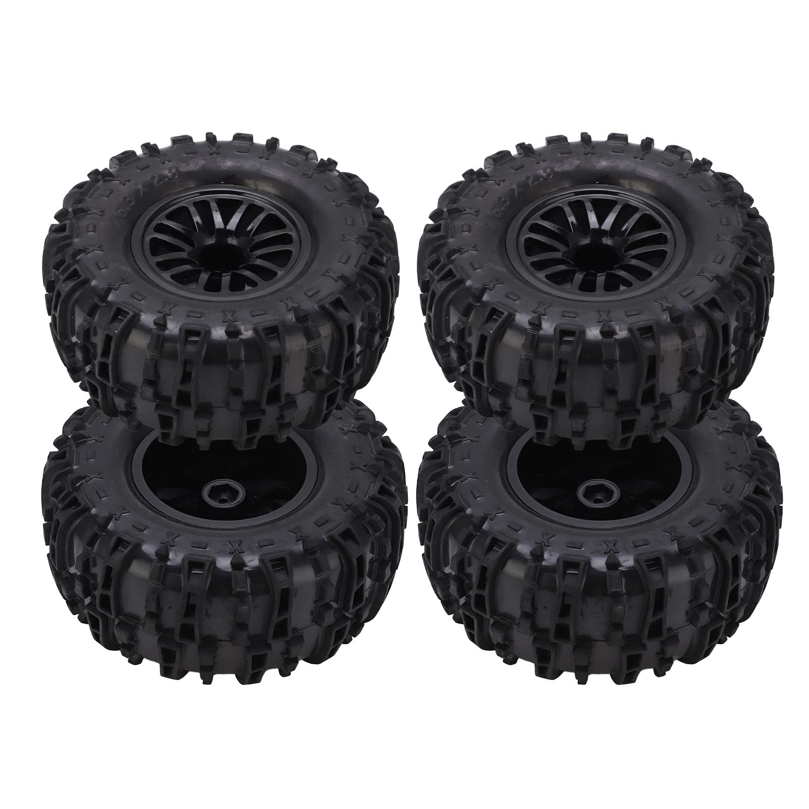 1:8 Scale RC Wheels and Tires - 12mm Hex Water Line Tires with Uneven Texture for Short Course Trucks | Durable Off-Road Performance for Racing, Crawling & Outdoor Adventures
