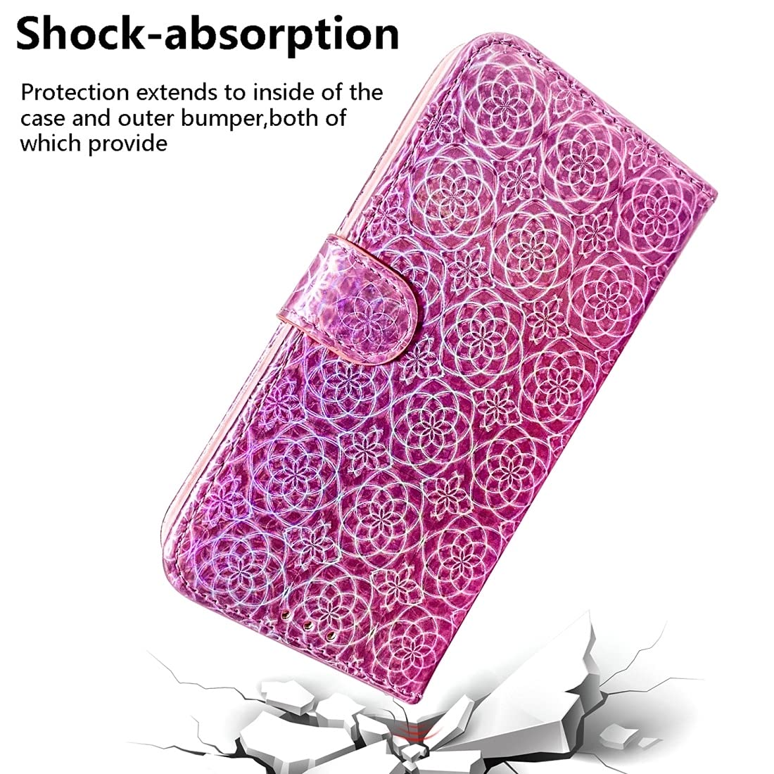 Premium Magnetic Flip PU Leather Phone Case for Xiaomi Redmi 9C - Card Holder, Wallet & Lanyard | Shockproof Protective Cover (Pink) - Perfect for Work, Travel & Everyday Use