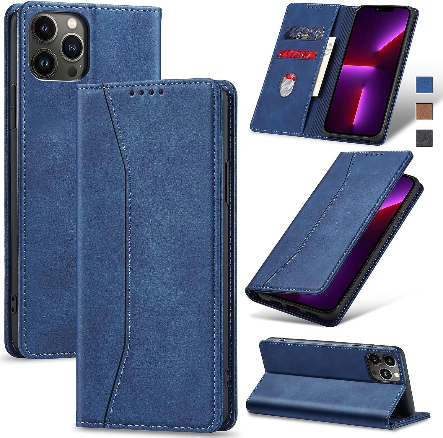 OnePlus 11 5G Leather Magnetic Folio Cover - Premium Protective Phone Case in Black | Slim Fit with Strong Magnetic Closure | Perfect for Work, Travel & Everyday Use