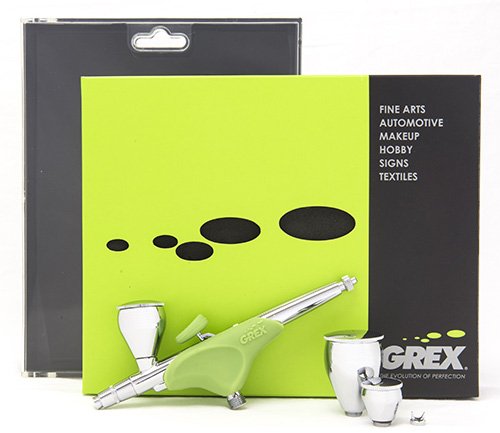 Grex Genesis XGi2 0.2mm Nozzle Top Feed Airbrush Kit - Professional Fine Detail Spray Gun for Model Painting, Cake Decorating & Tattoo Practice - Perfect for Artists, Hobbyists & DIY Crafts
