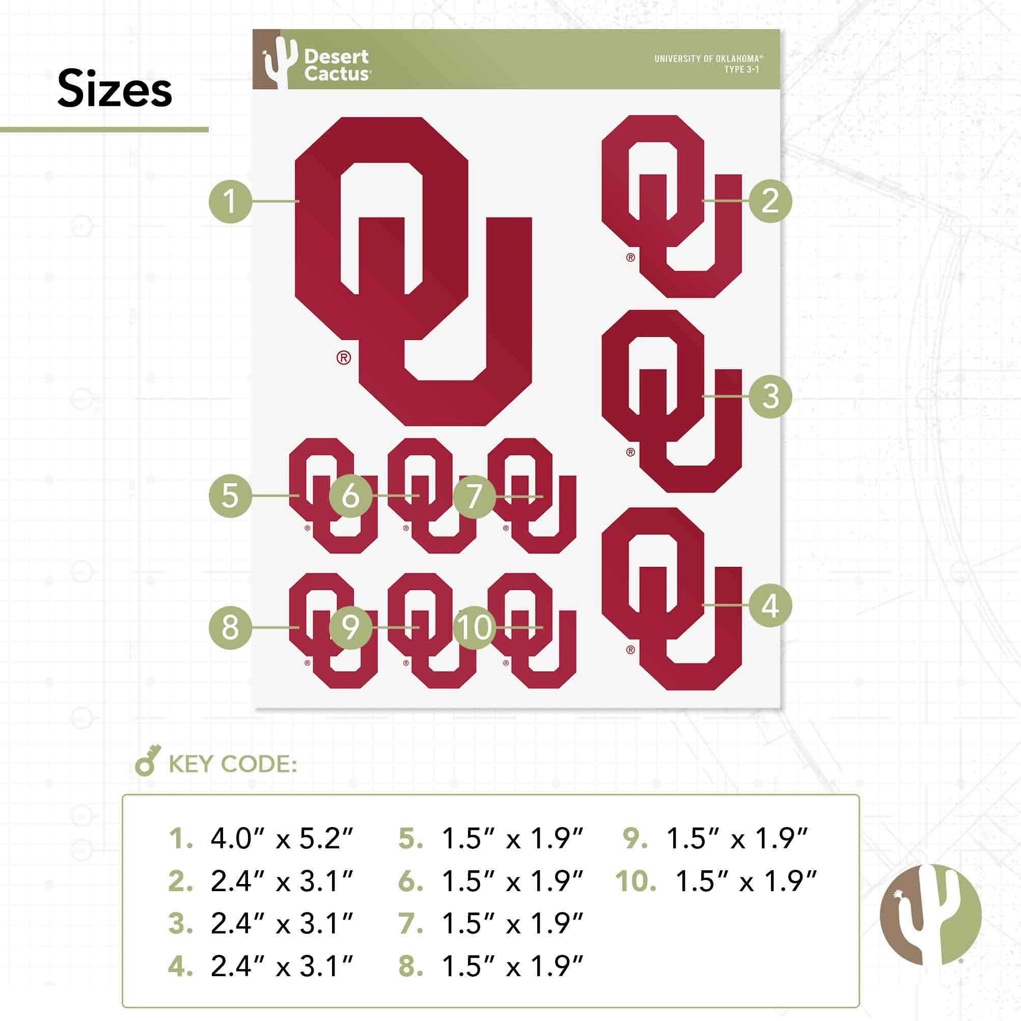 University of Oklahoma Sooners Vinyl Decal Sticker - Waterproof Durable for Laptop, Water Bottle, Car, Scrapbook - Perfect for College Fans, Game Day, School Spirit & DIY Crafts
