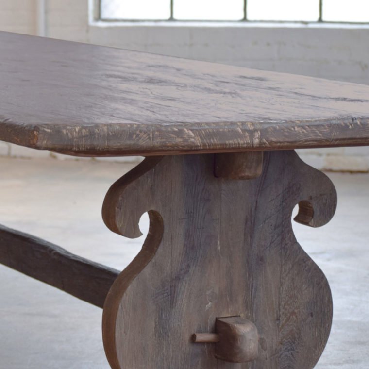 Handmade Indian Designer Wooden Rectangular Dining Table - Solid Wood Farmhouse Table for Kitchen & Dining Room - Perfect for Family Gatherings & Dinner Parties