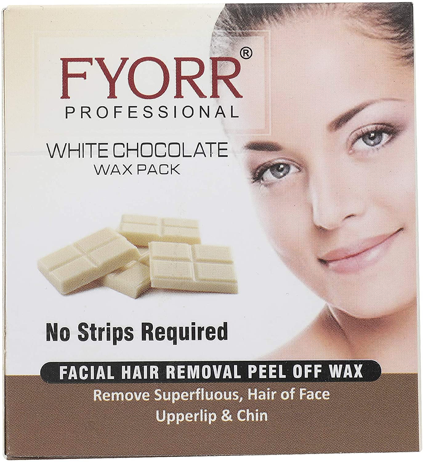 FYORR Women's Facial Wax Strips - White Chocolate Scented Peel-Off Hair Remover for Face & Eyebrows - 80g | Gentle & Painless for Smooth Skin | Perfect for Home Spa & Beauty Routine