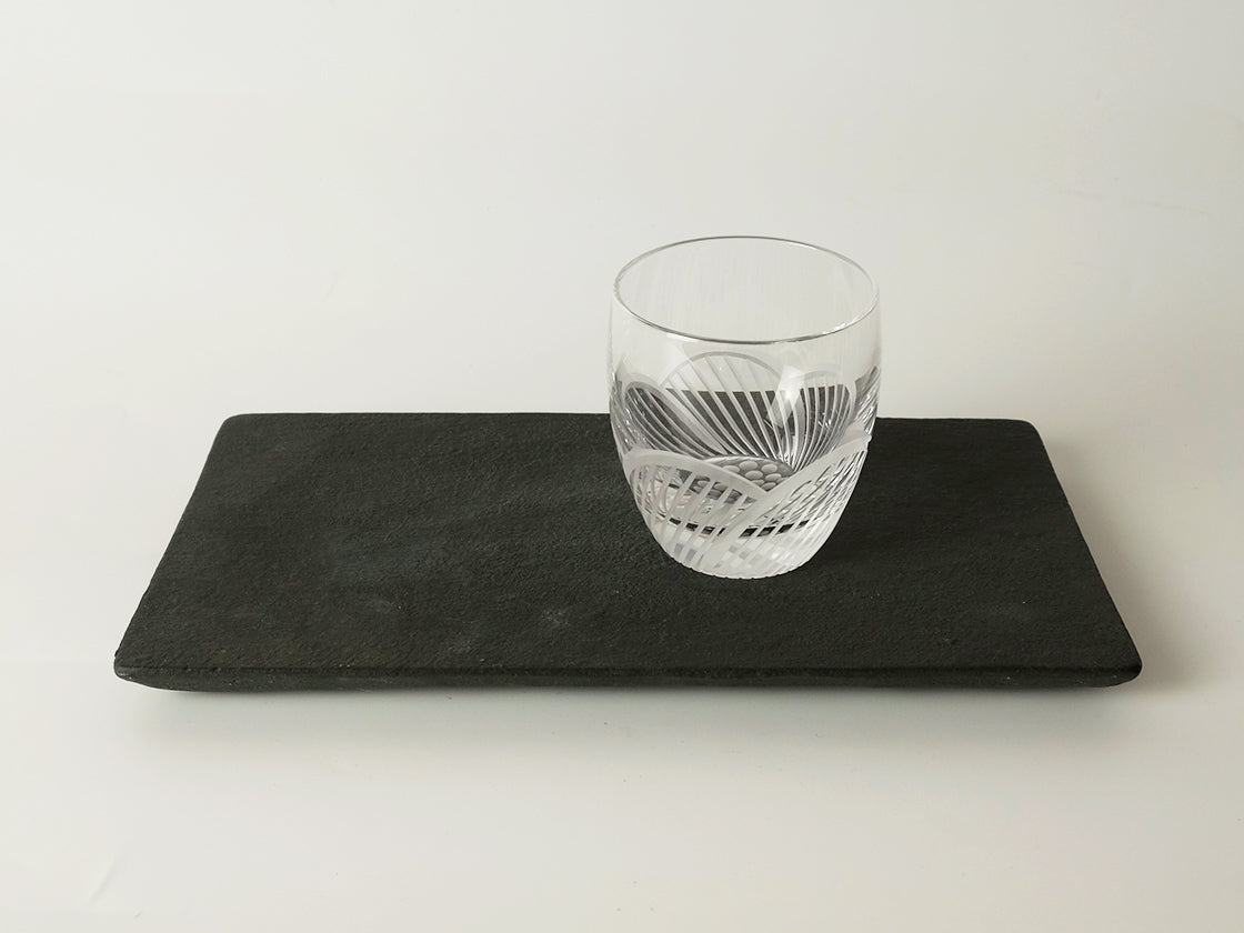 Edo Kiriko Shimizu Glass Guinomi Sake Cup - Handcrafted Japanese Camellia Design for Sake, Tea, and Cocktails - Perfect for Traditional Japanese Dining, Gift Giving, and Home Bar Decor