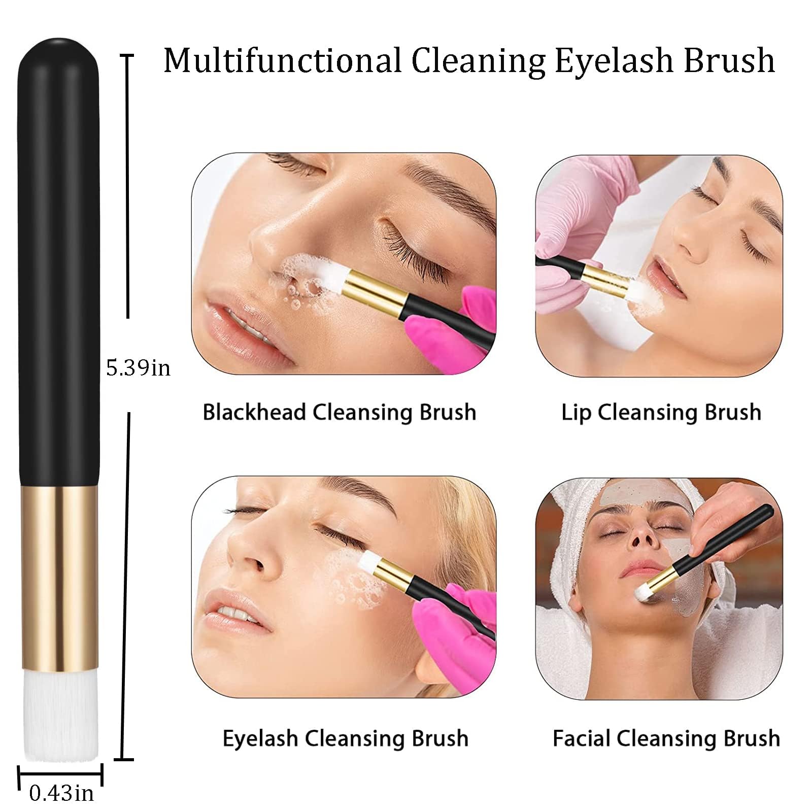 Professional Eyelash Extension Cleaning Kit - Mini Portable Lash Fan, 50 Shampoo Brushes, Blackhead Cleanser & Wash Bottle - Perfect for Lash Extensions & Facial Care at Home or Salon Use