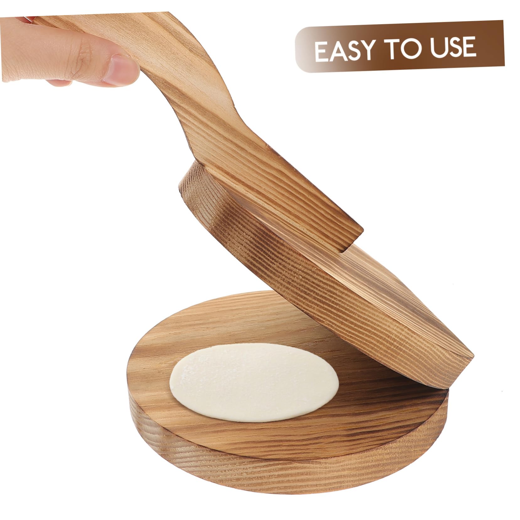 Wooden Dumpling Maker & Pizza Press - Dough Pressing Tool for Easy Homemade Dumplings & Pizzas | Essential Kitchen Gadget for Baking, Cooking & Meal Prep | Dishwasher Safe & Easy to Clean