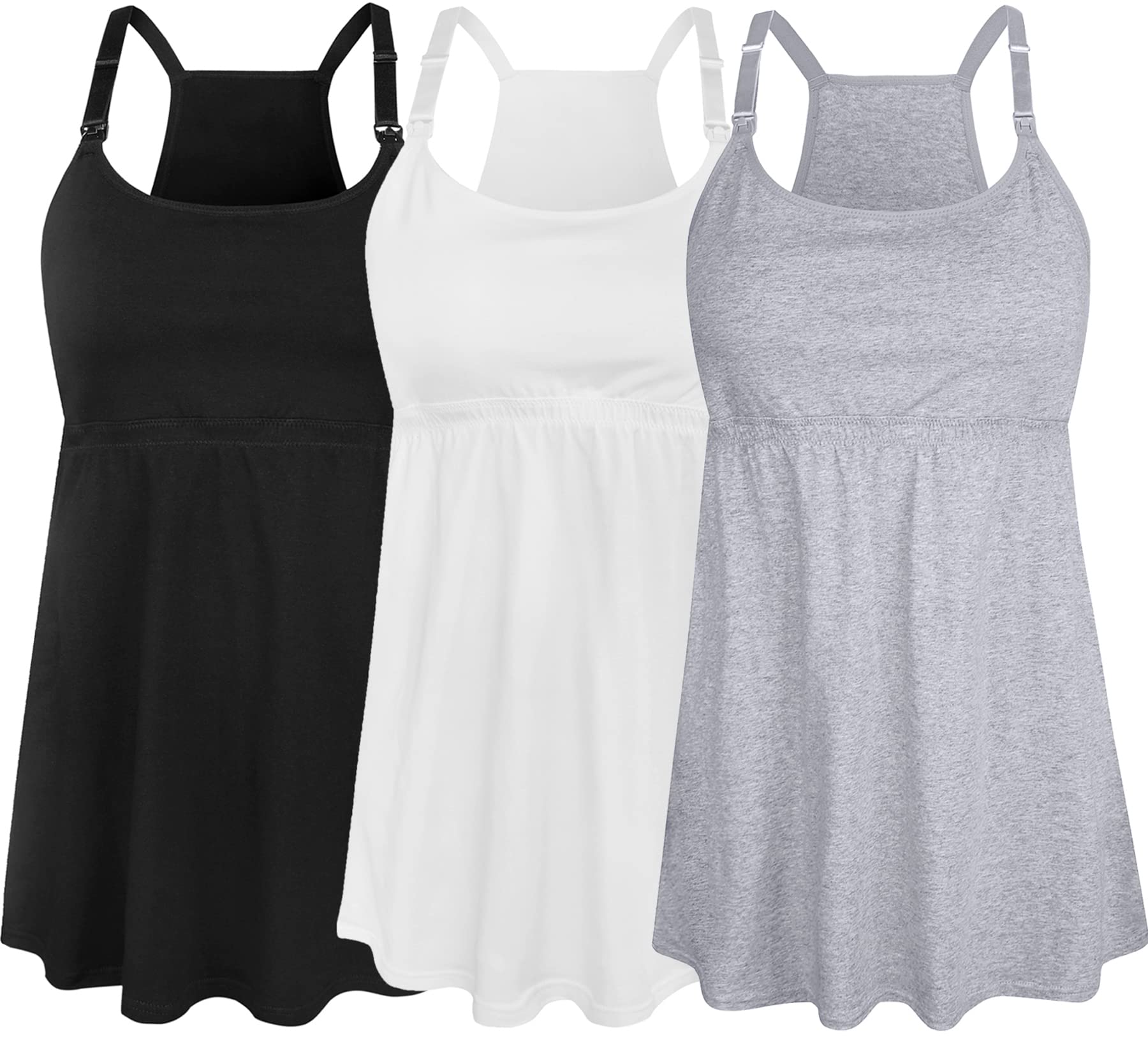 SUIEK Women's Maternity Nursing Tank Tops - Soft Cotton Breastfeeding Nightgown & Nursing Sleepwear for Comfortable Pregnancy and Postpartum Care | Perfect for Nighttime Nursing, Lounging and Hospital Stay