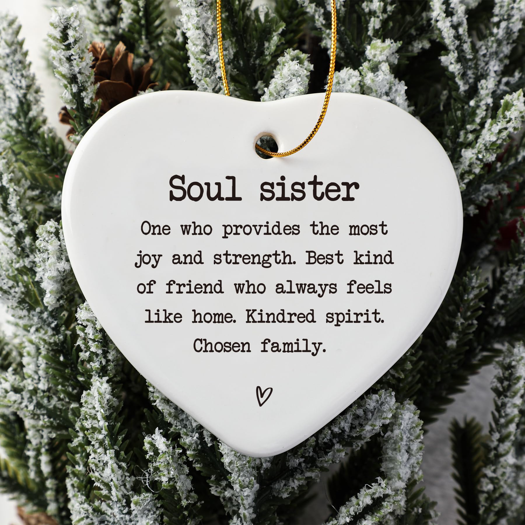 Soul Sister Ceramic Heart Keepsake - Best Friend Birthday Gift, Friendship Plaque, Sister Keepsake for Home Decor, Office, or Special Occasions