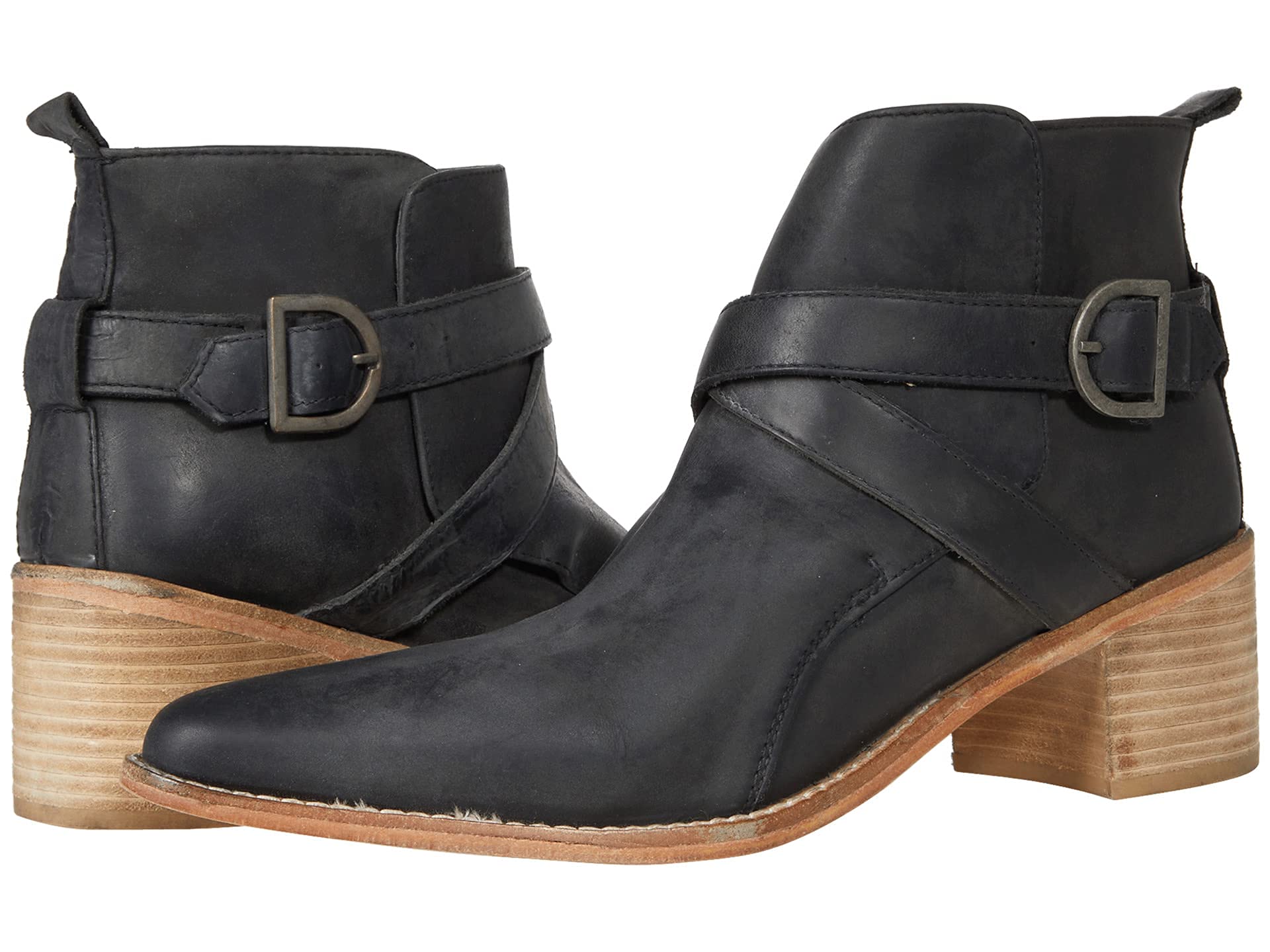 Free People Women's Back Loop Ankle Boots - Stylish Chunky Heel Booties for Fall & Winter | Perfect for Casual Outfits, Date Nights & Office Wear