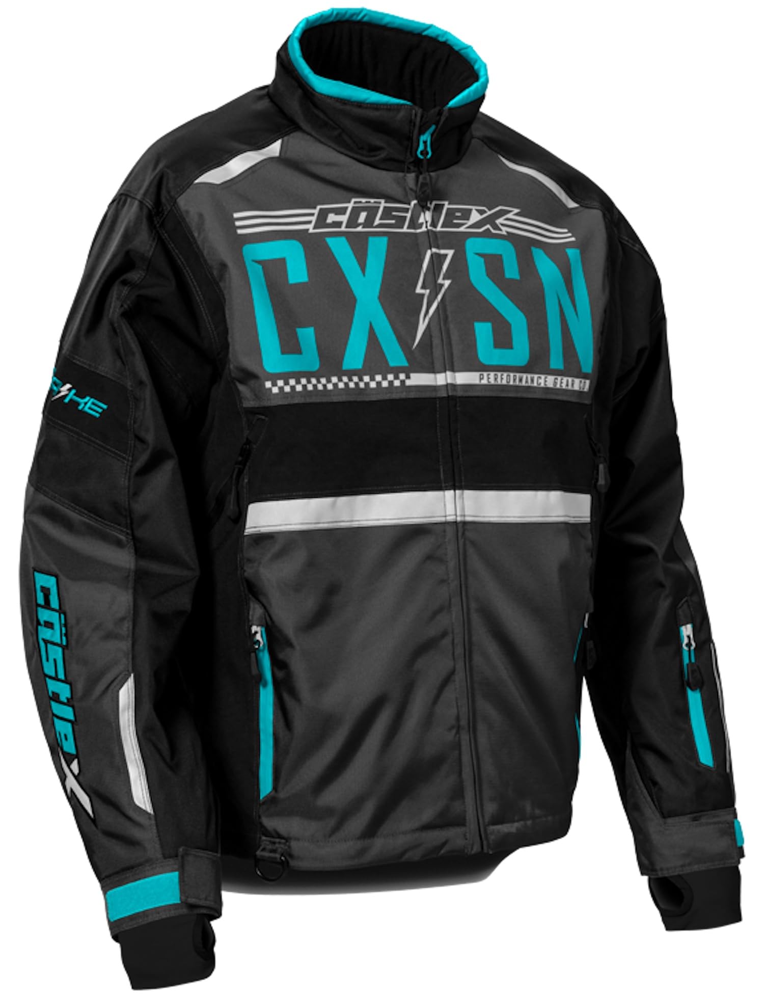 Castle X Men's Strike G4 Motorcycle Jacket - High Performance Riding Gear for Safety & Comfort (Turquoise/Charcoal/Black, Large) - Ideal for Street Biking, Commuting & Adventure Tours