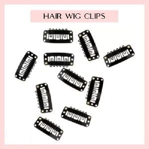 Baal Hair Extension Clips for Women & Men - U-Shape Wig Clips for Hair Patches, Wigs & Wefts | Secure Snap-On Hair Bonding Clips (Black, 12-Pack) | Perfect for Daily Styling, Cosplay & Hair Loss Solutions