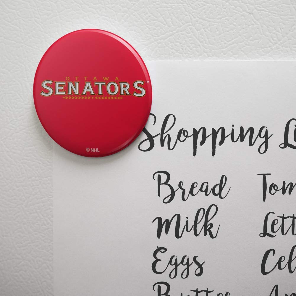 Ottawa Senators NHL Logo Refrigerator Magnet - Strong Magnetic Locker Button for Kitchen, Office, Dorm & Home Decor - Officially Licensed NHL Merchandise