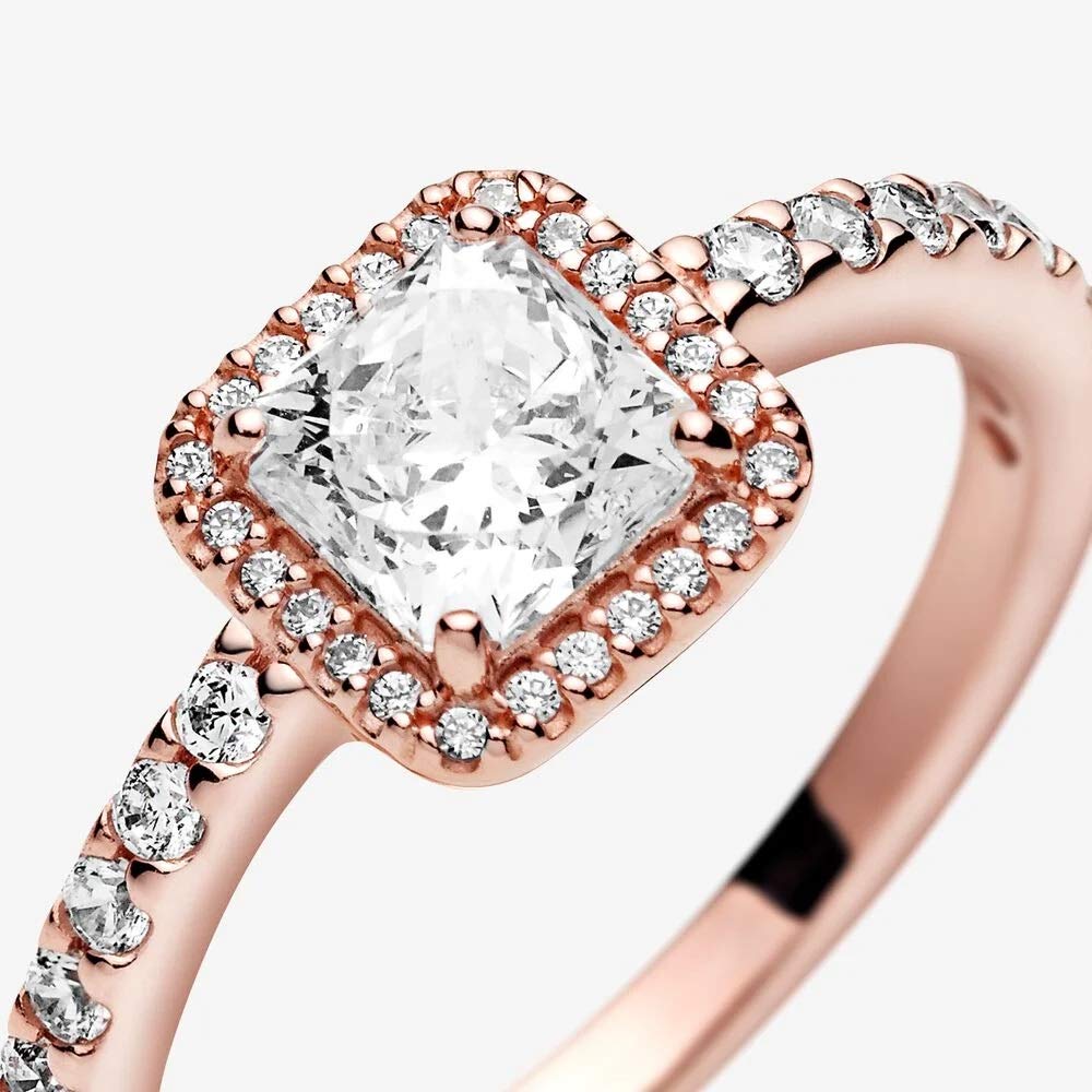 PANDORA Timeless Elegance Sterling Silver Ring with Clear Cubic Zirconia - Perfect for Weddings, Anniversaries & Special Occasions