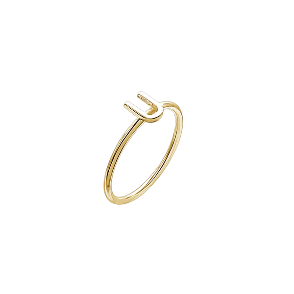 Amare Wear Initial Stackable Rings 14K Gold - Personalized Name Rings for Women, Dainty Layering Rings, Minimalist Jewelry Gift | Perfect for Everyday Wear, Stacking & Special Occasions