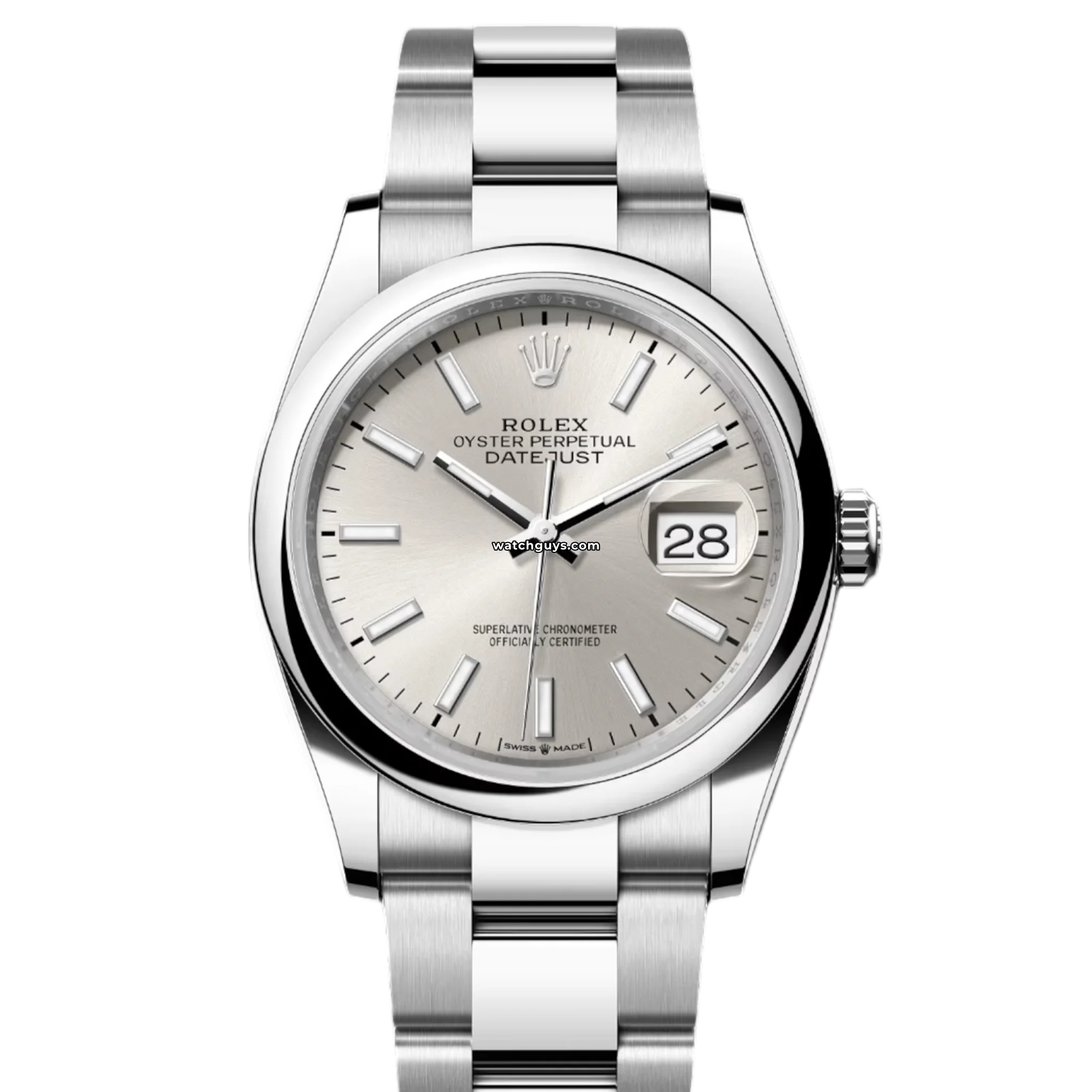 Authentic Rolex Datejust 126200 Silver Index Oyster Bracelet Watch - Luxury Timepiece for Men & Women | Perfect for Business Meetings, Formal Events & Everyday Wear