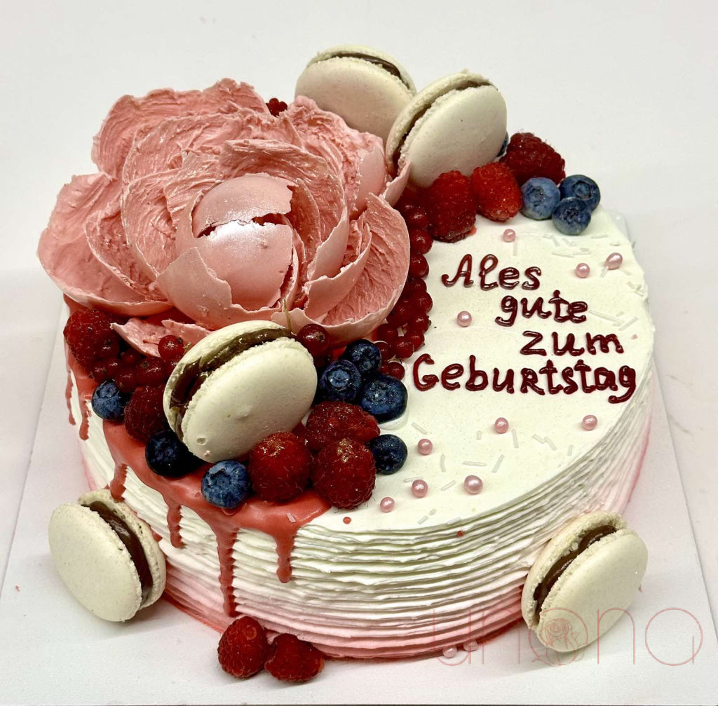 Happy Birthday Cake with Macarons - Delicious French Macaron Birthday Cake for Celebrations, Parties & Special Occasions