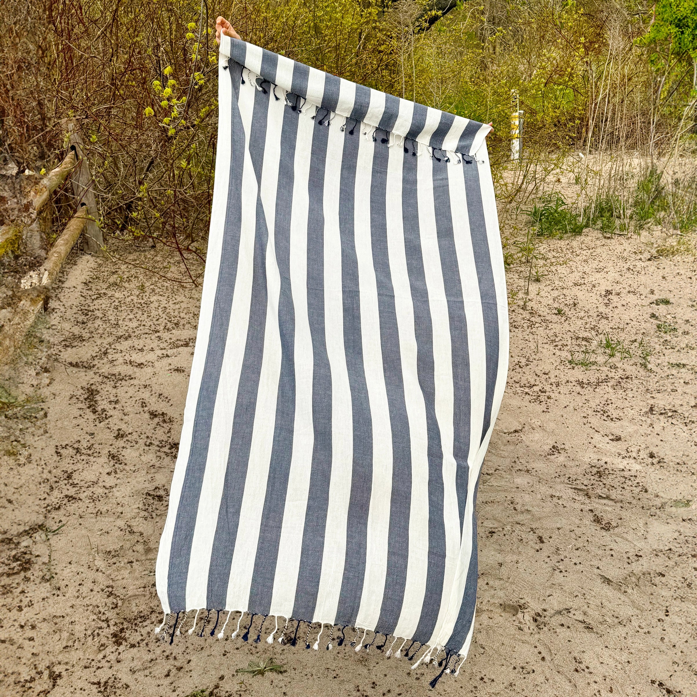 Premium Navy Blue Beach Towel - Ultra Lightweight, Quick Dry & Sand Resistant - Perfect for Pool, Beach, and Travel Use
