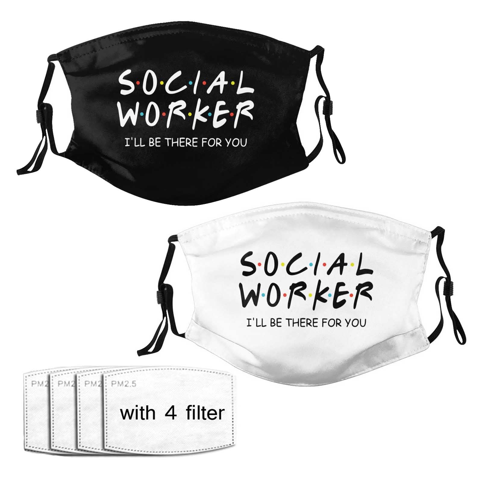 Social Worker Gifts Face Mask - Funny Social Work Appreciation Gifts for Men & Women - Reusable Cotton Face Covering for Social Workers - Perfect for Clinics, Hospitals & Daily Use