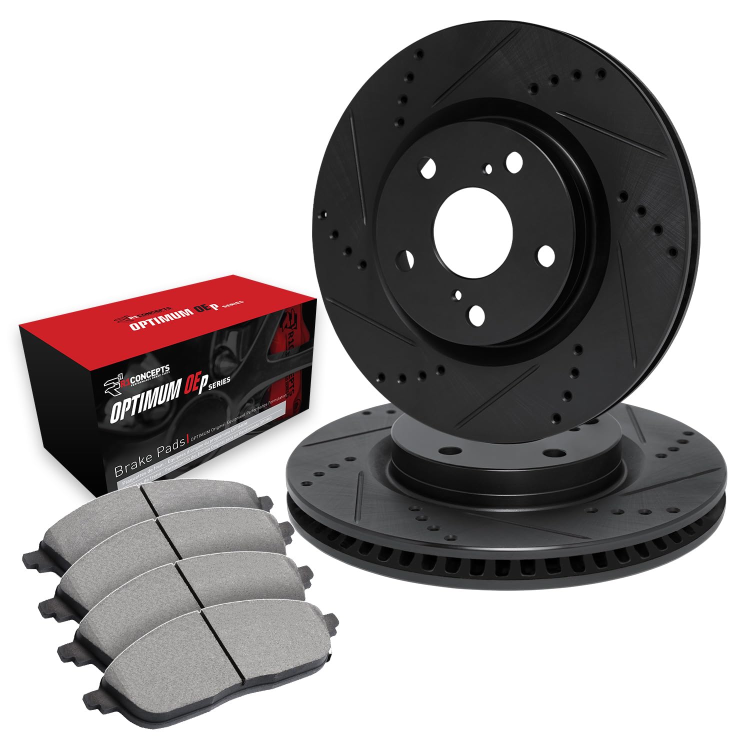 R1 Concepts Front Brake Pads and Rotors Kit - Semi-Metallic Brake System for 1988-1996 Chevrolet Corvette | High-Performance Stopping Power for Street & Track Driving