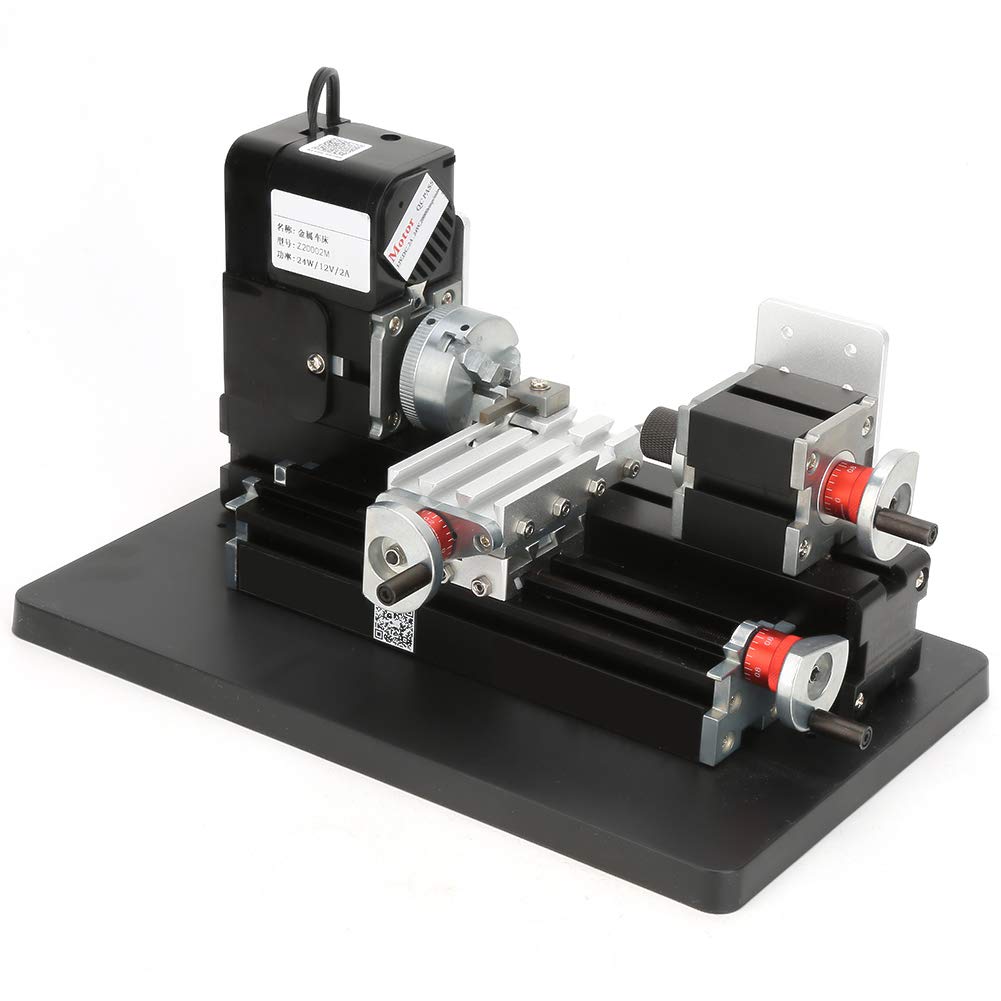 24W 20000RPM Mini Metal & Wood Lathe Machine - 100-240V for Soft Metal, Plastic, Acrylic Milling with US Plug - Perfect for DIY Crafts, Model Making & Small Workshop Projects