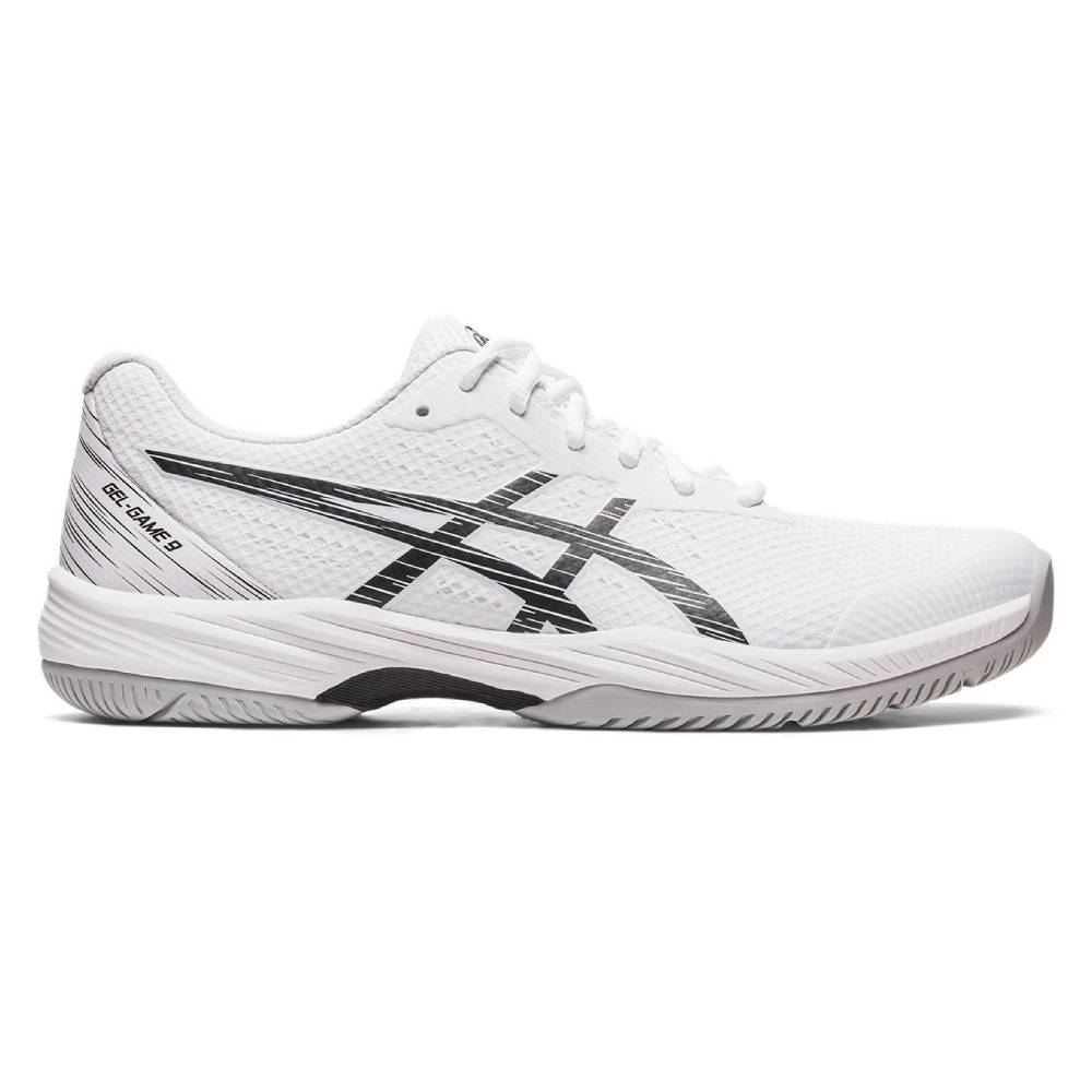 ASICS Gel Game 9 Men's Tennis Shoes - White/Black | Lightweight Cushioned Court Shoes for Men | Perfect for Tennis, Pickleball & Casual Wear