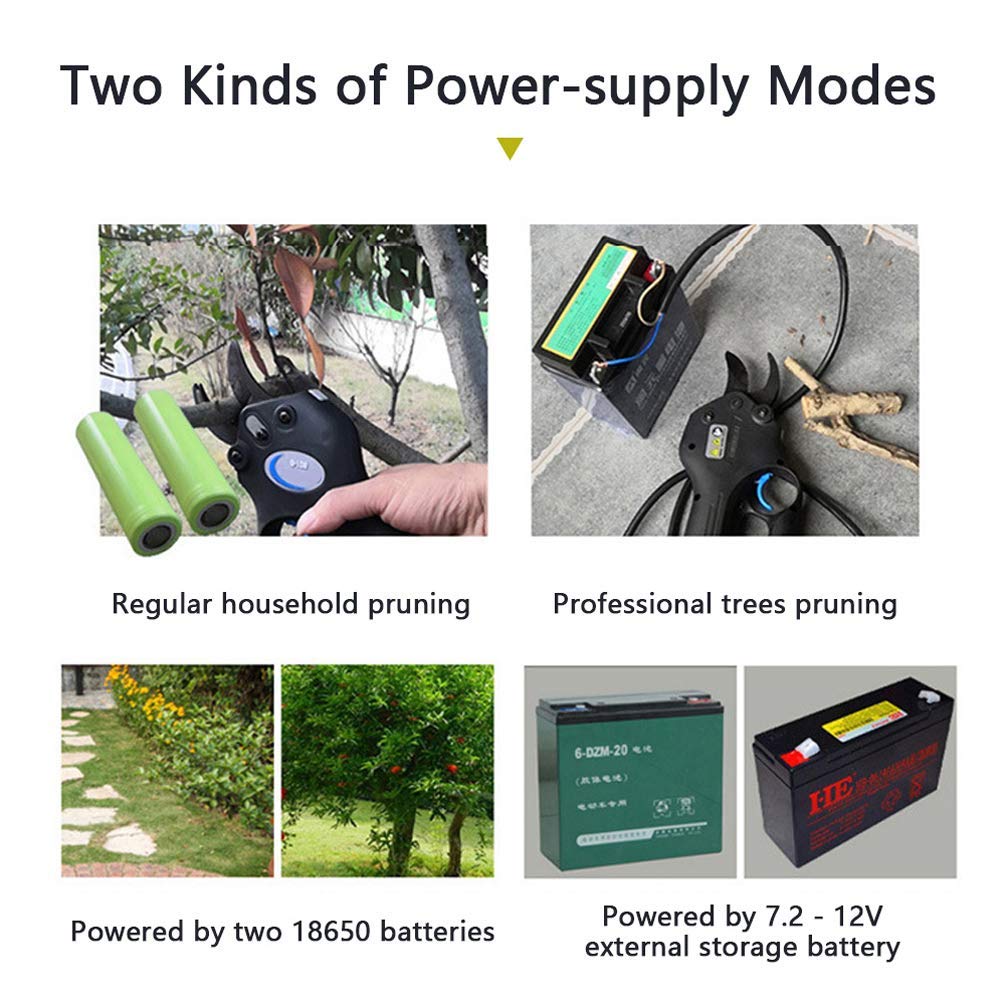 Electric Pruning Shears 150W - Rechargeable Lithium Battery Garden Shears with 2 Batteries - Perfect for Tree Trimming, Bush Pruning & Landscaping