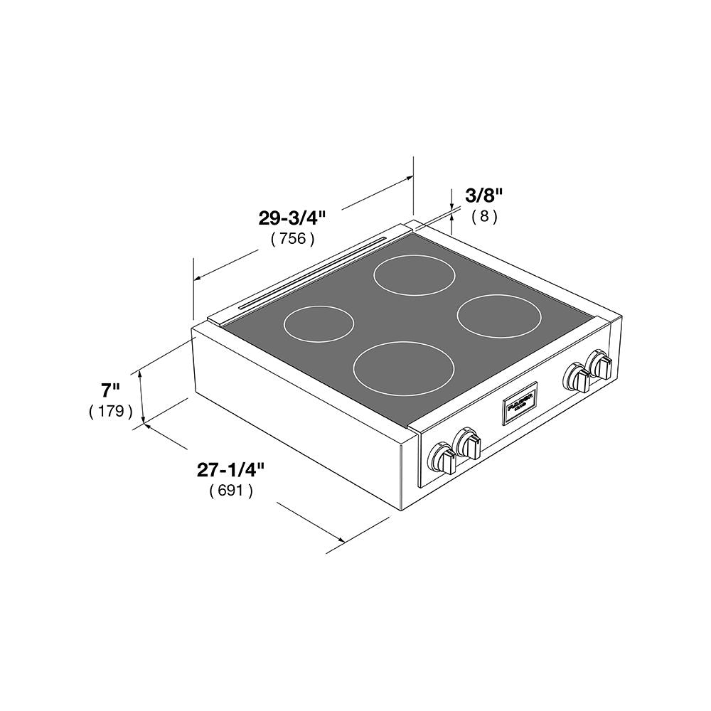 Fulgor Milano F6IRT304S1 30-Inch 600 Series Professional Induction Cooktop - Stainless Steel with Glass Ceramic Surface | Perfect for Modern Kitchens & Gourmet Cooking