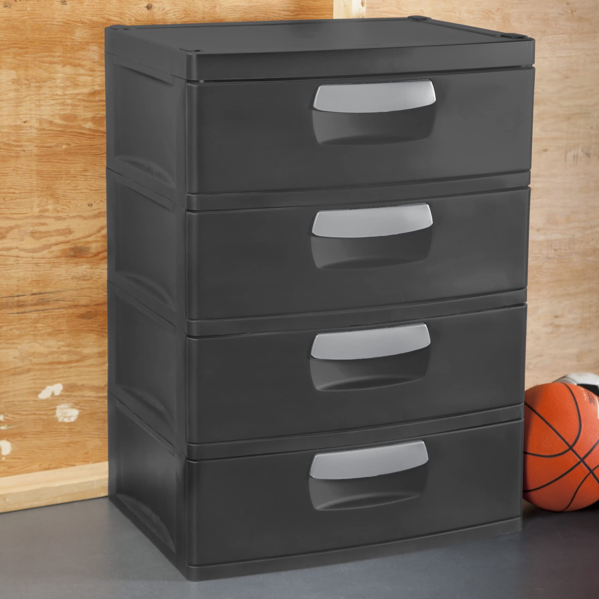 4-Drawer Plastic Storage Unit - Flat Gray | Compact Organizer for Home, Office & Closet Organization
