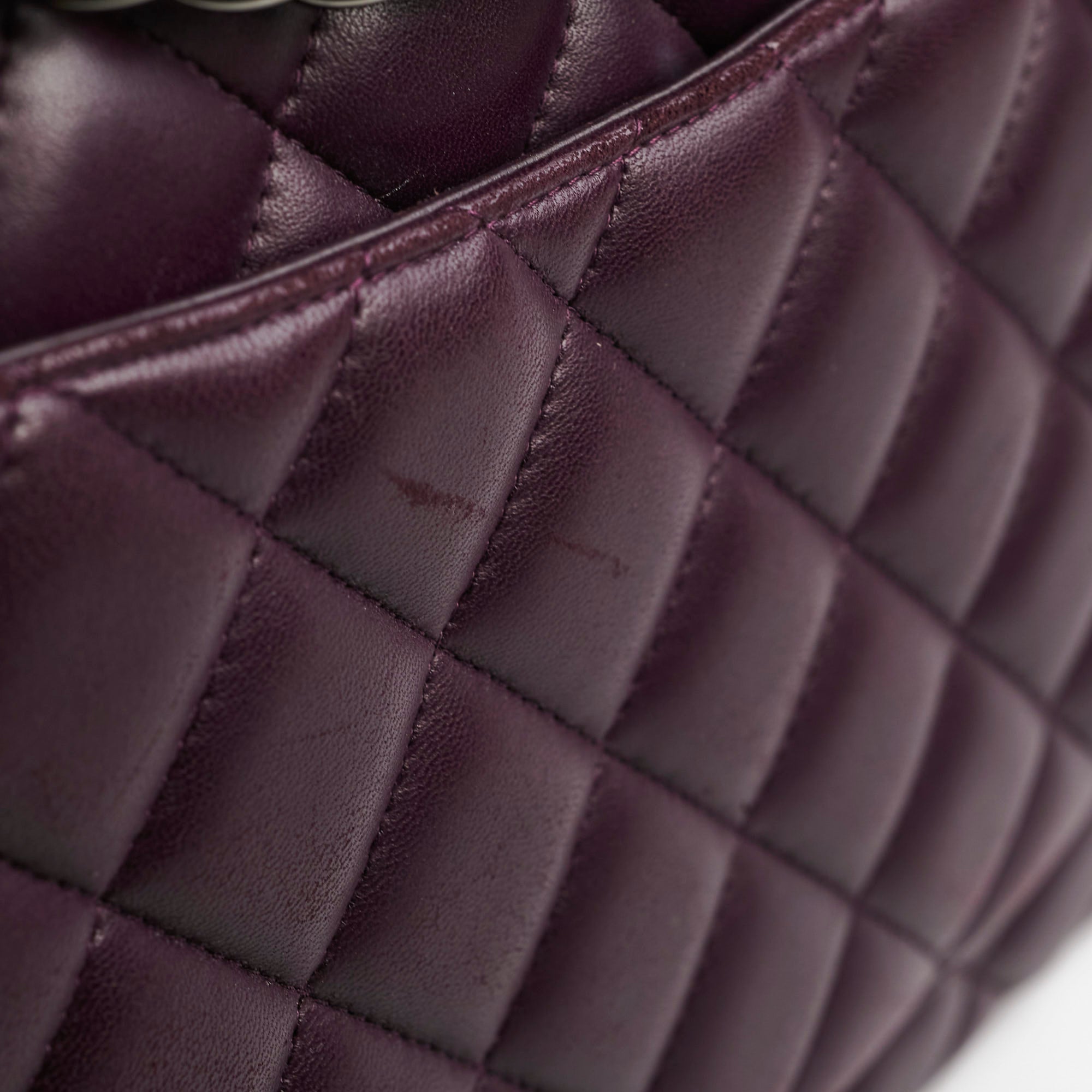Authentic Chanel Maxi Lambskin Jumbo Flap Bag in Dark Purple - Luxury Designer Handbag for Women, Perfect for Evening Events & Special Occasions