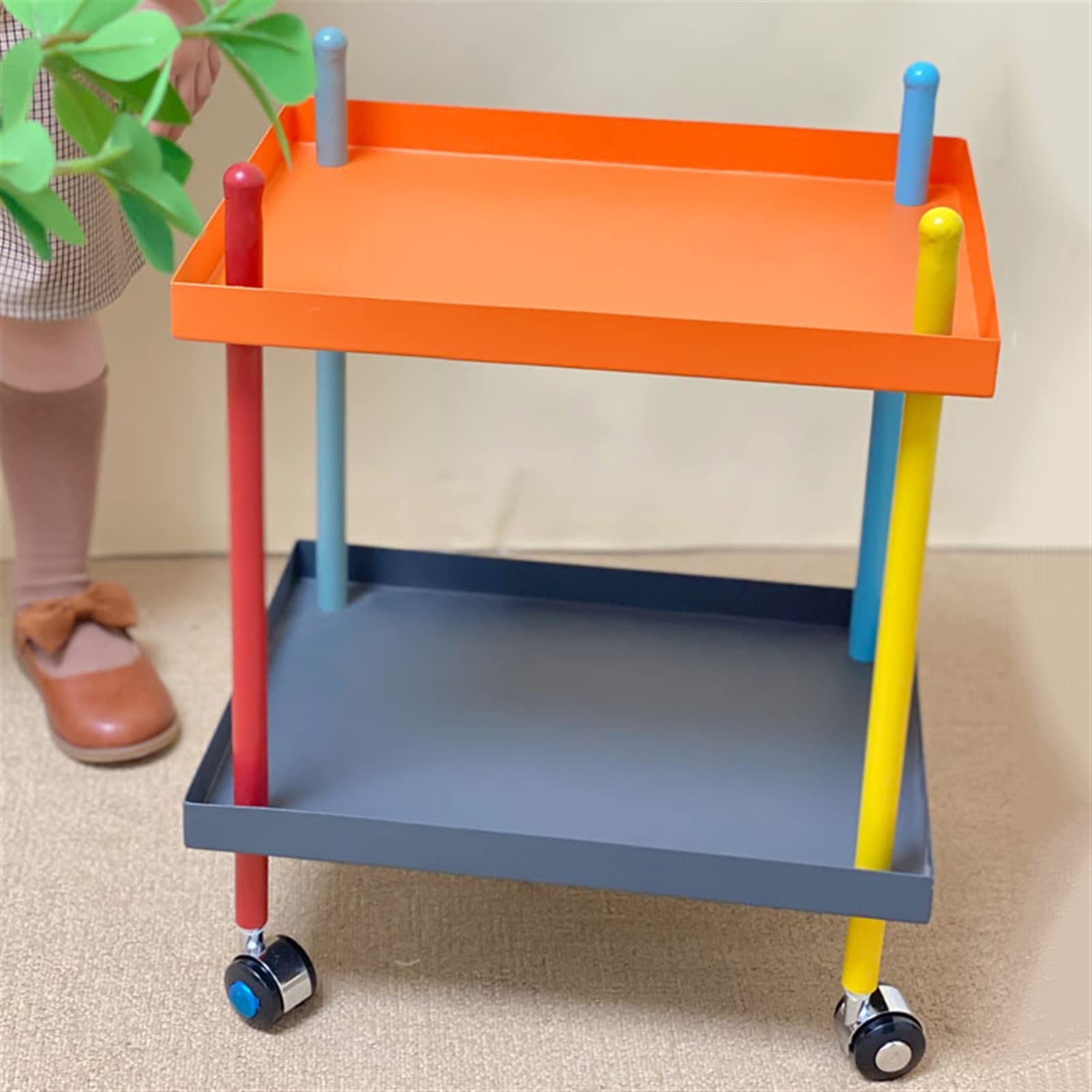 2-Tier Iron Side Table - Small End Table for Living Room, Bedroom, or Office | Perfect as Coffee Table, Sofa Table, Nightstand, or Tea Table | Modern & Space-Saving Design for Home Decor