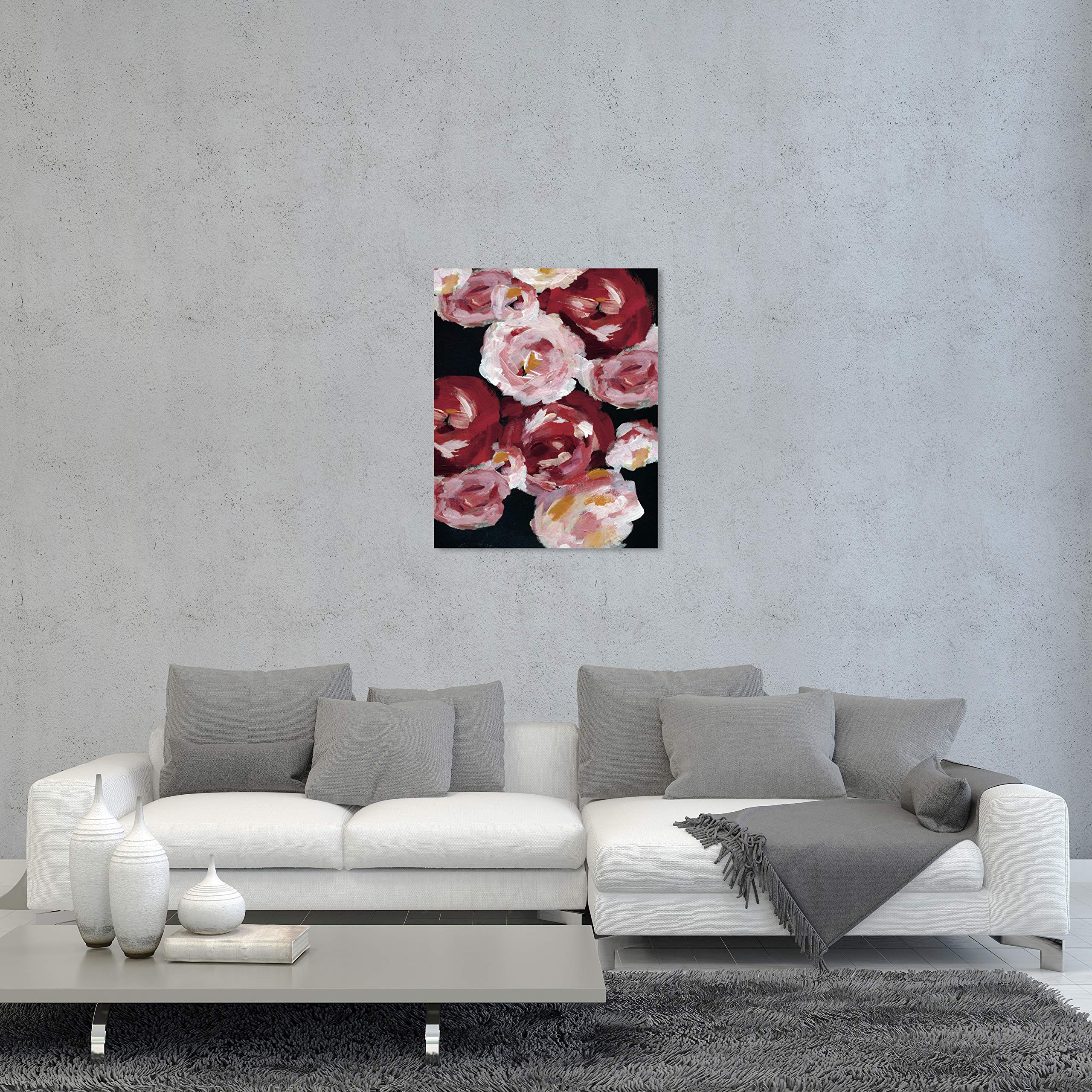 Oliver Gal Artist Co. 'Passion Garden' Floral Wall Art Canvas Print - 20x24 Inch Red & White Home Decor - Perfect for Living Room, Bedroom & Office Wall Decoration