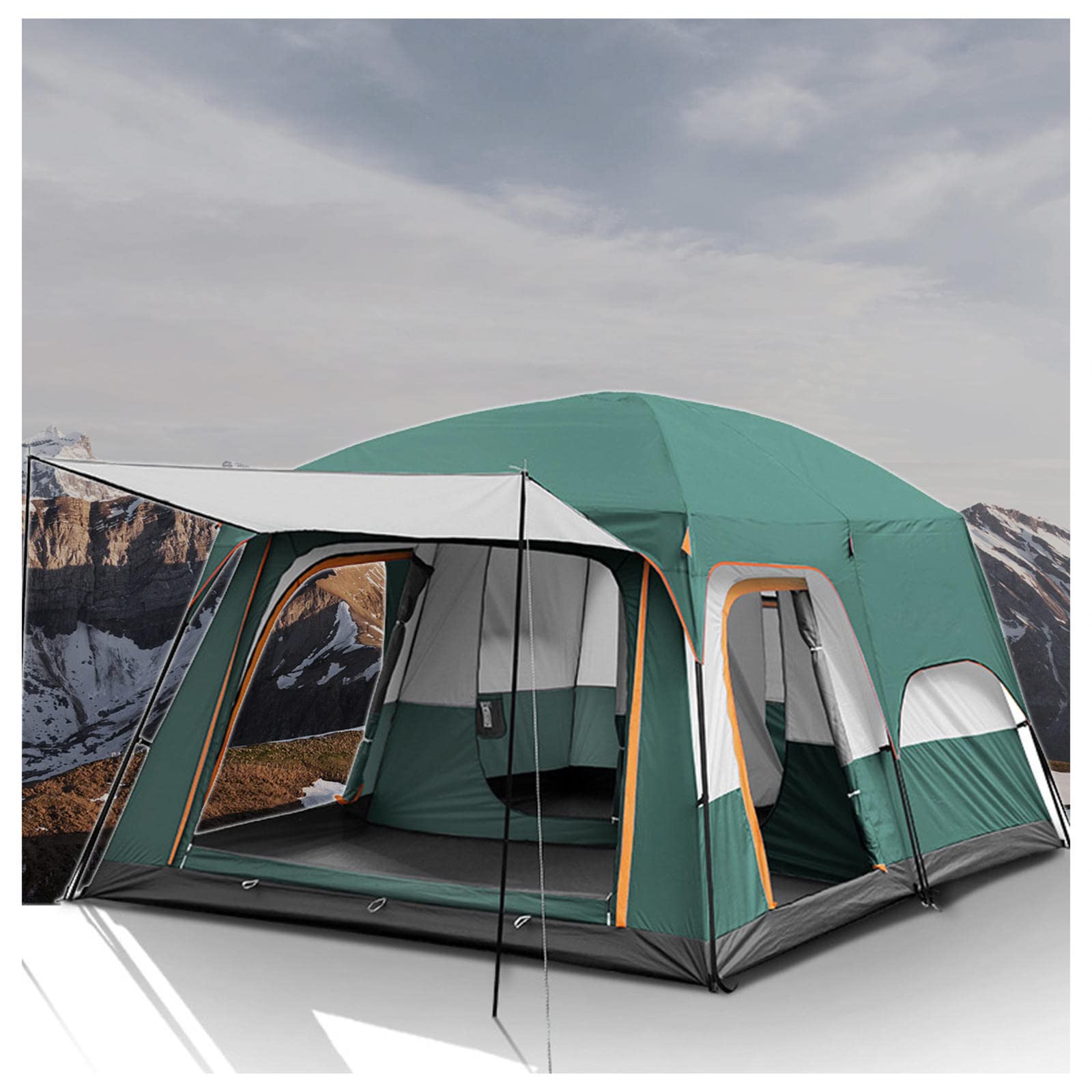 5-8 Person Waterproof & Insect Proof Pop Up Camping Tent - Lightweight & Portable Backpacking Tent for Hiking, Beach, Outdoor Adventures