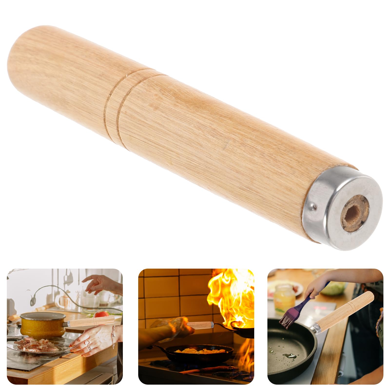 Wooden Pot Handle Replacement - Heat Resistant Bakelite Cookware Grip for Woks, Pans & Steamers - Durable Kitchen Utensil for Safe Cooking & Serving - Perfect for Home Chefs & Professional Kitchens