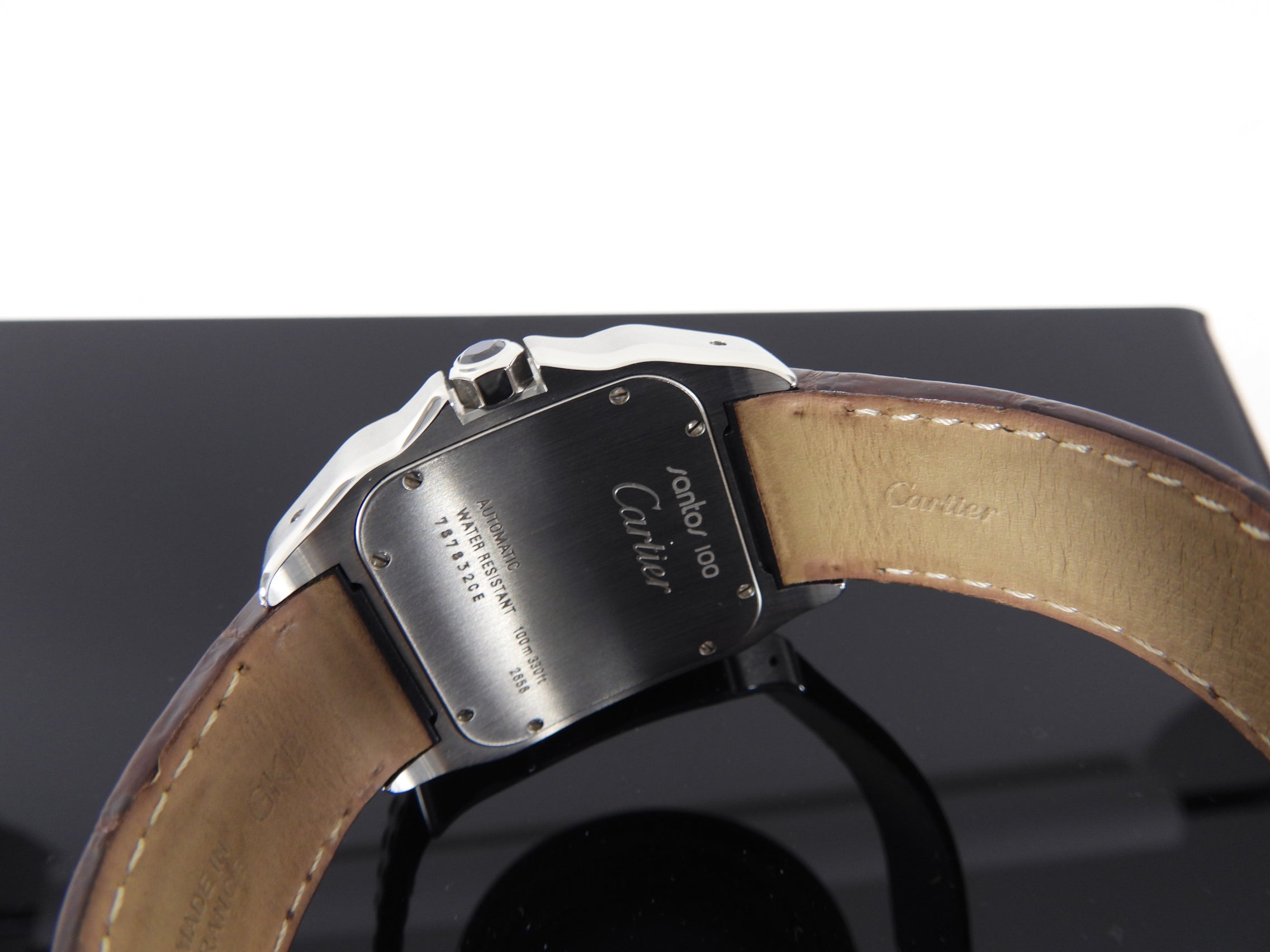 Cartier Santos 100 Automatic 38mm Men's Luxury Watch with Exotic Leather Band - Perfect for Business Meetings & Formal Occasions