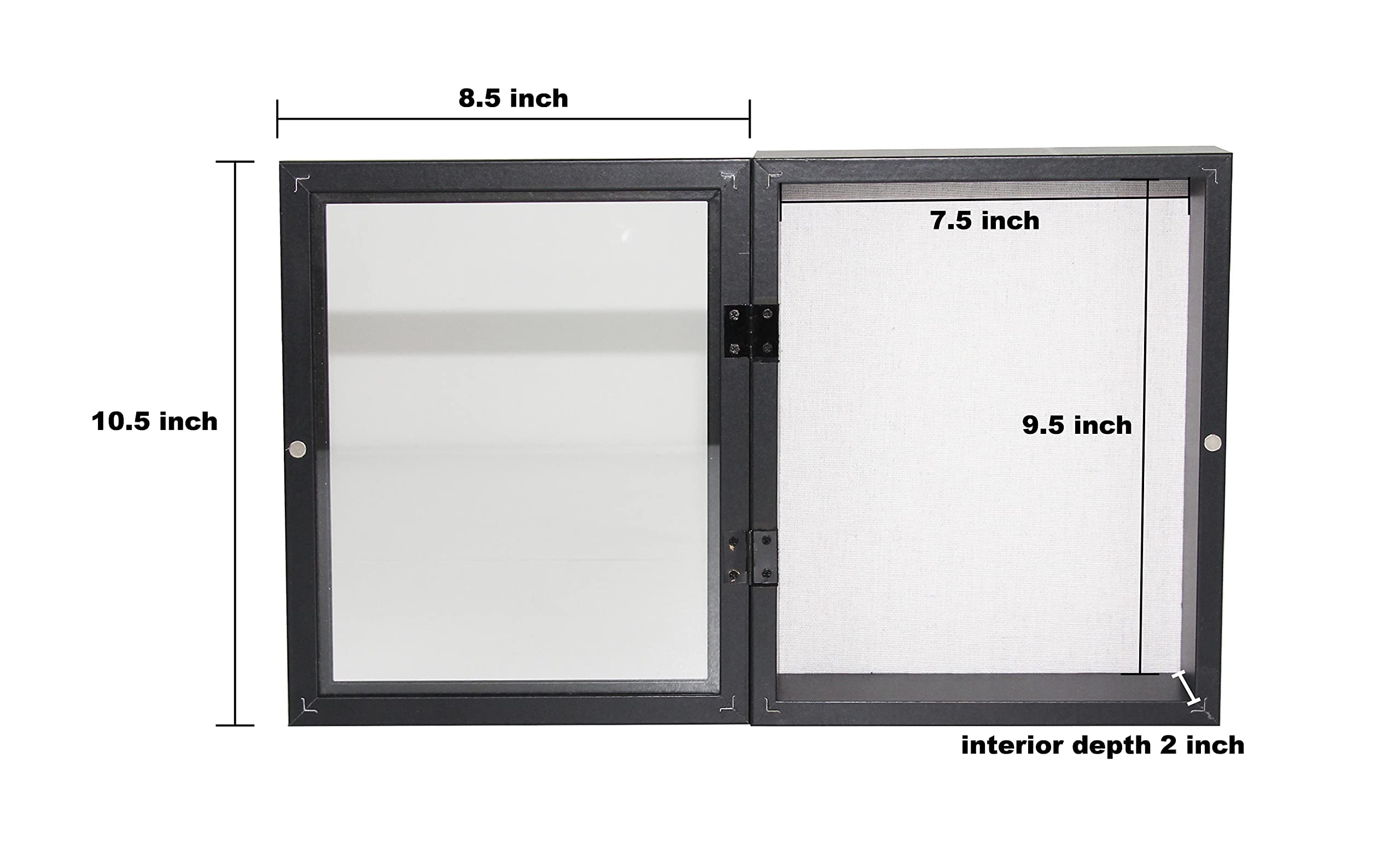 8x10 Inch Shadow Box Frame with Linen Back - Display Case for Photos, Sports Memorabilia, Awards, Medals & Tickets - Perfect for Wall Decor, Memory Keepsakes, Wedding Gifts & Home Office Display (Black)