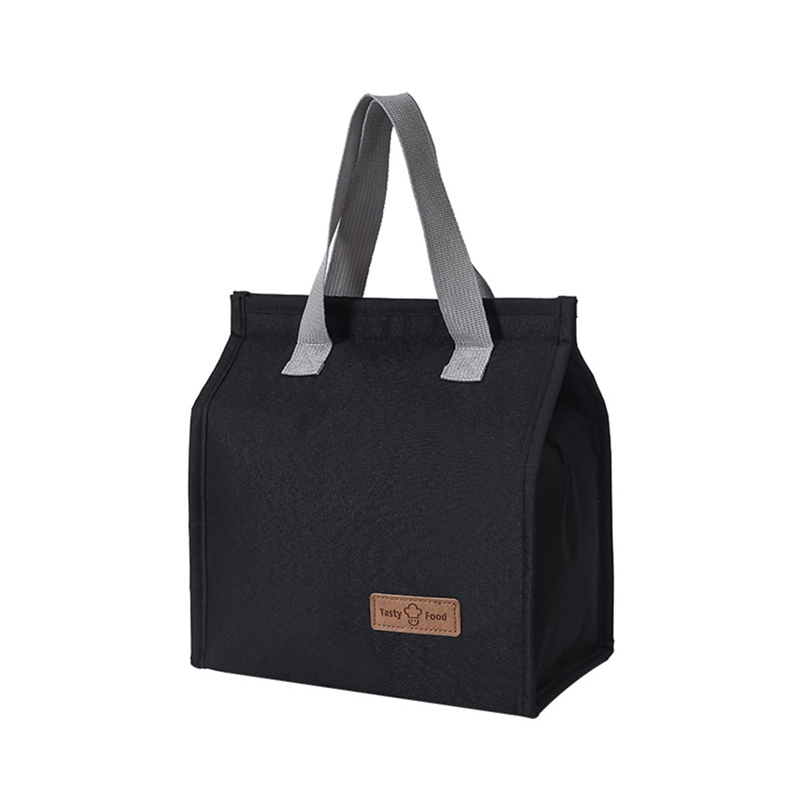 Insulated Lunch Tote Bag for Women, Men & Kids - Reusable Thermal Oxford Cloth Lunch Box Cooler - Perfect for Work, School, Picnic, Travel & Outdoor Activities (Black)