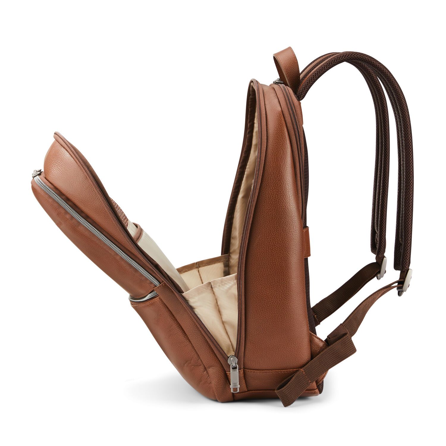 Samsonite Classic Leather Backpack for Men & Women - Durable Laptop Backpack with USB Charging Port - Perfect for Travel, Work & School