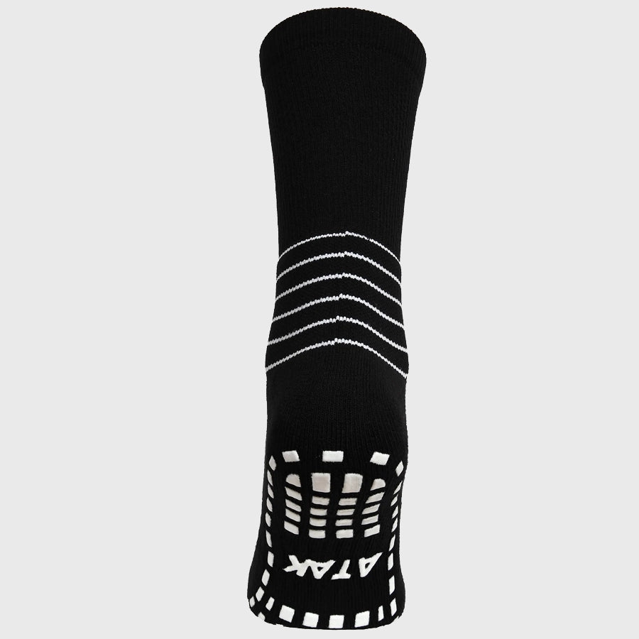 Atak Sports Compression Grip Socks for Men & Women - Black Non-Slip Athletic Socks for Running, Soccer, Basketball & Workout - Enhanced Performance & Comfort