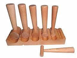 Wooden Swage Block U-Channel Forming Dapping Block with Hammer Punches - Jewelry Making & Metal Forming Tool for DIY Crafting, Blacksmithing, and Metalworking Projects