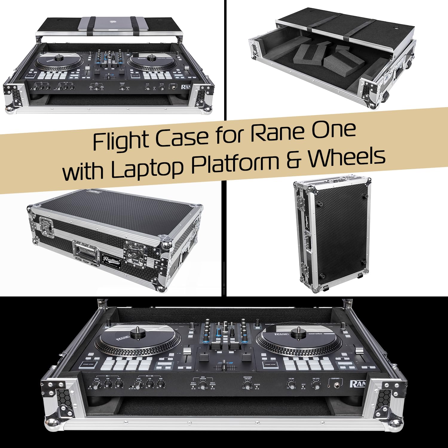 Rane One Compatible Headliner Flight Case with Laptop Platform & Wheels - Perfect for DJ Gigs, Music Performances & Travel Protection