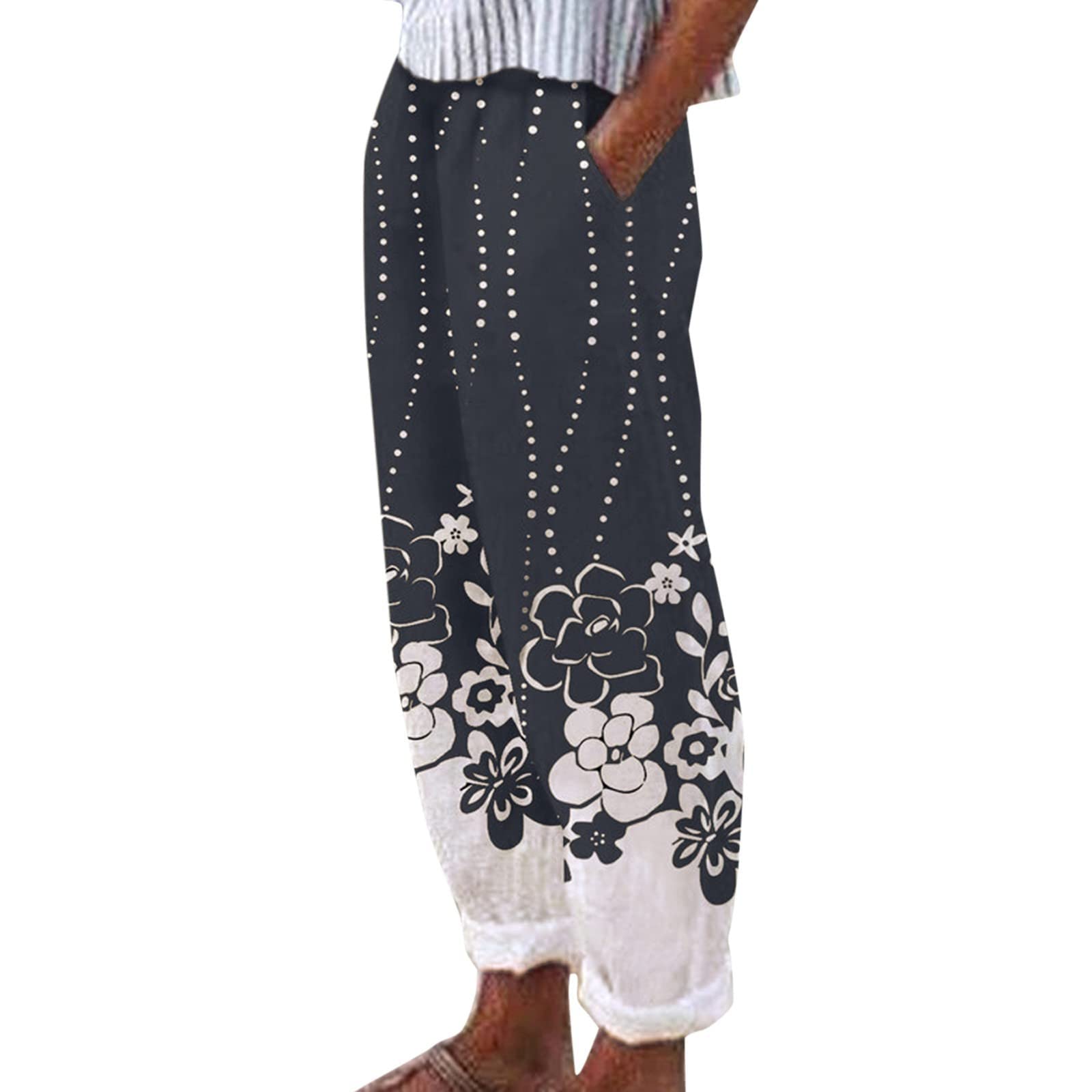 Women's Casual Summer Jumpsuit - Adjustable Straps, Flowy Loose Fit & Stretchy Romper Pants with Stylish Print | Perfect for Beach Outings, Vacation Wear & Summer Fashion
