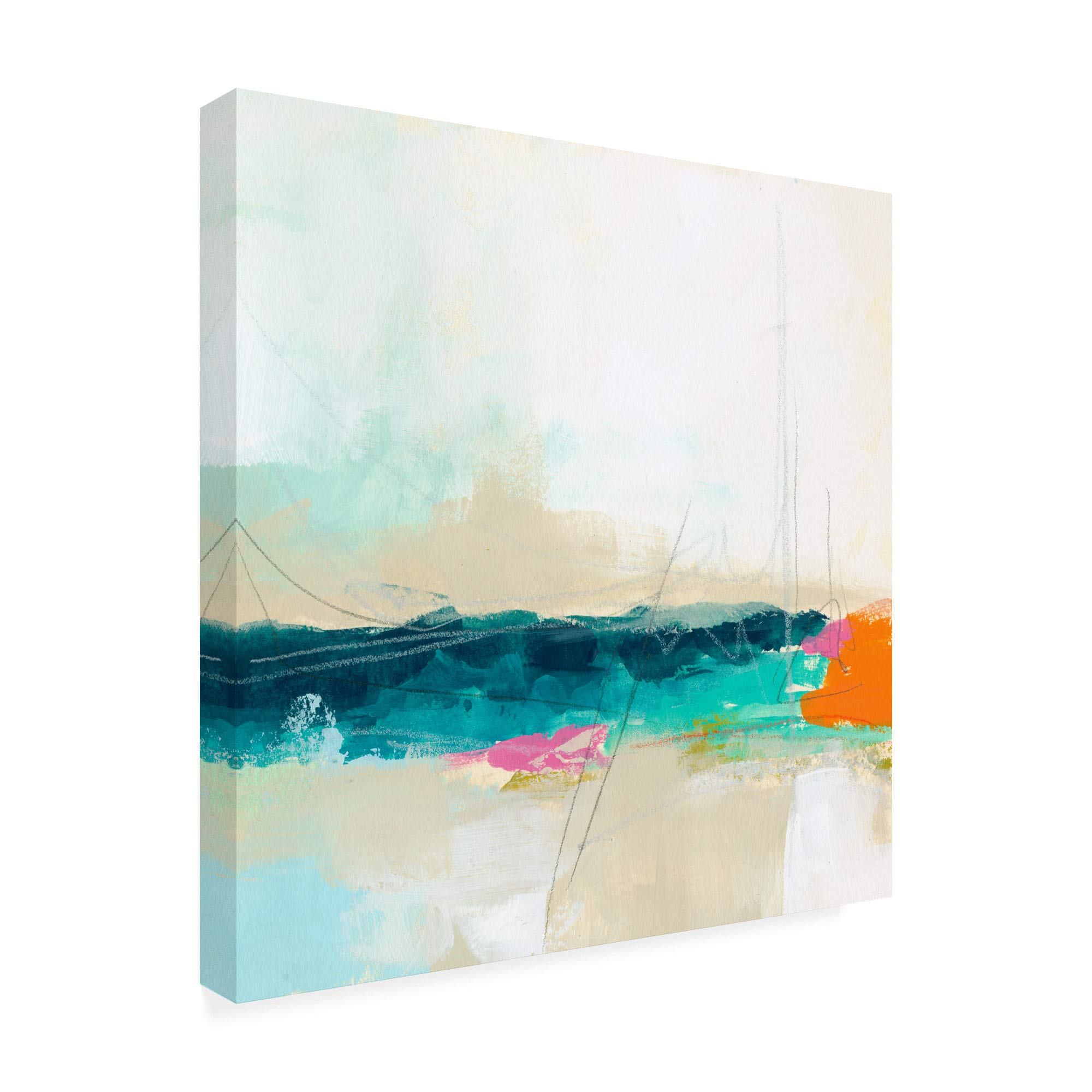 Trademark Fine Art 18x18 Atmospheric VIII by June Erica Vess - Modern Abstract Wall Art for Living Room, Bedroom & Office Decor